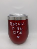 WINE TUMBLER DRINK WINE PET DOG RED