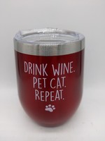 WINE TUMBLER DRINK WINE PET CAT RED