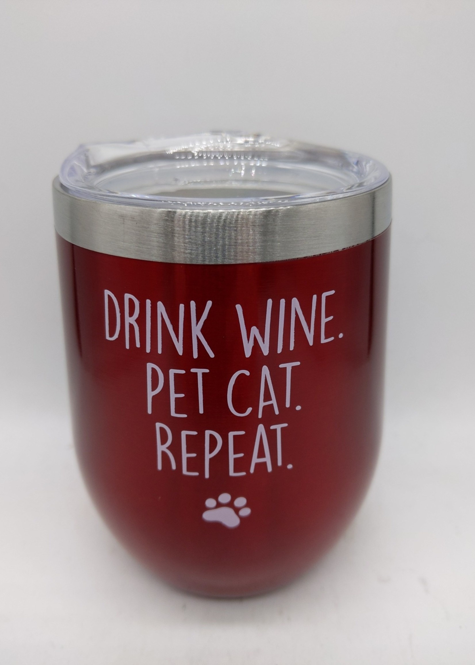 WINE TUMBLER DRINK WINE PET CAT RED
