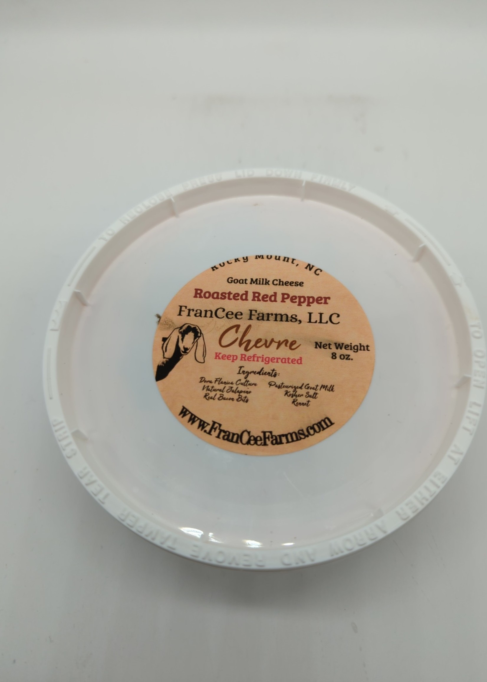 FRANCEE FARMS ROASTED RED PEPPER CHEVRE GOAT CHEESE 8oz