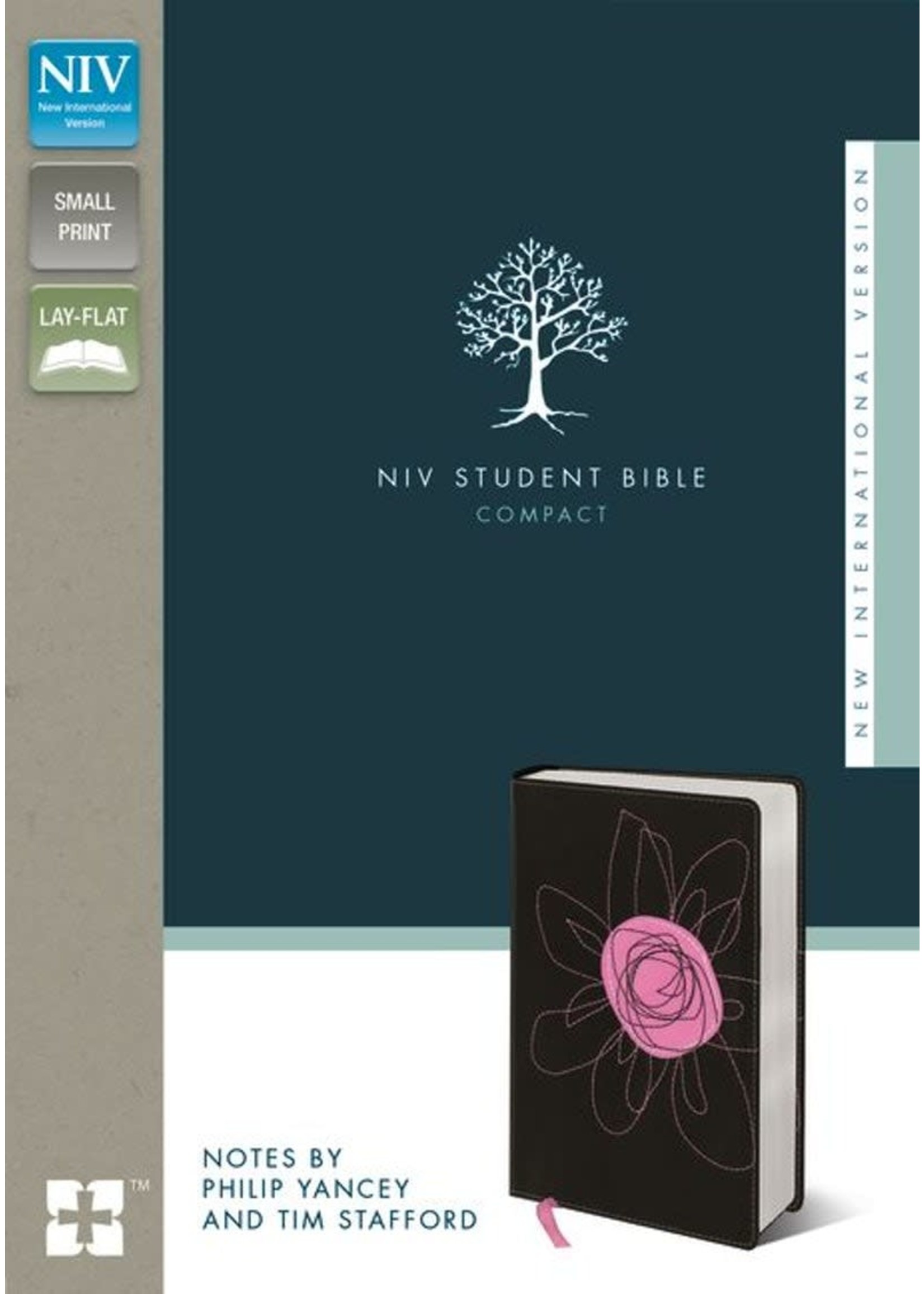 NIV Student Bible with Brown & Pink Flowers