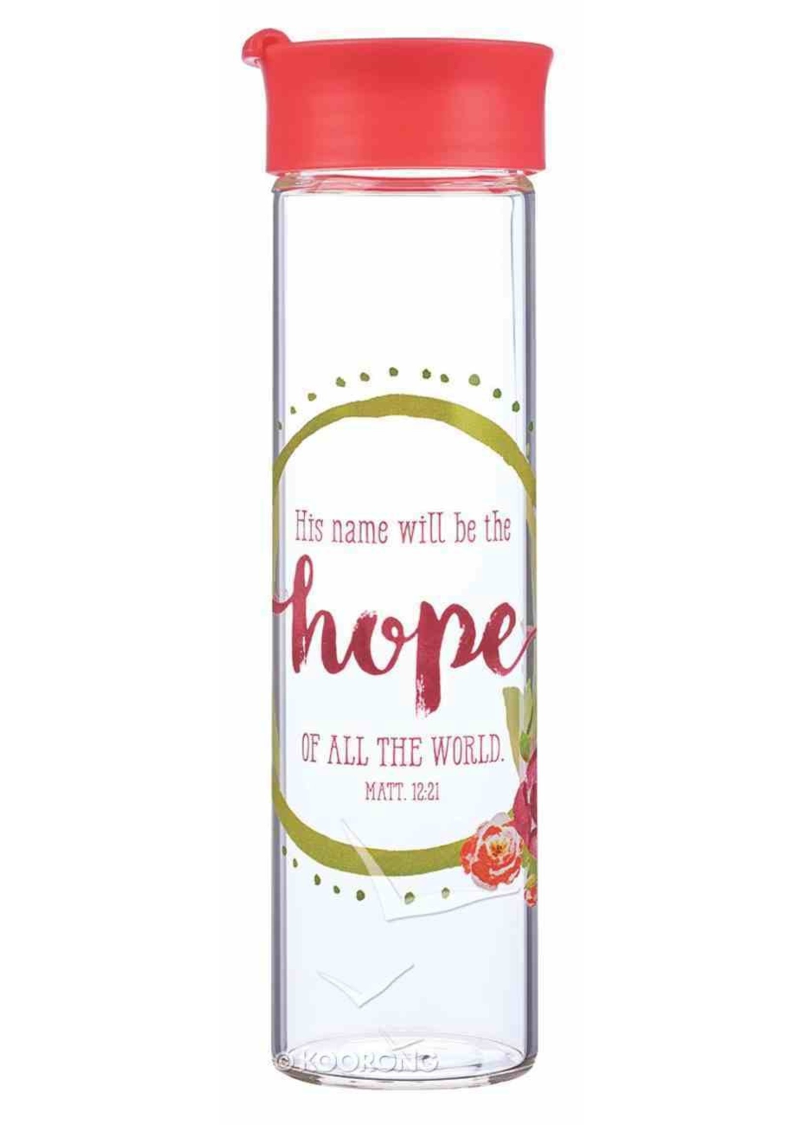 His Name Will Be The Hope Glass Water Bottle