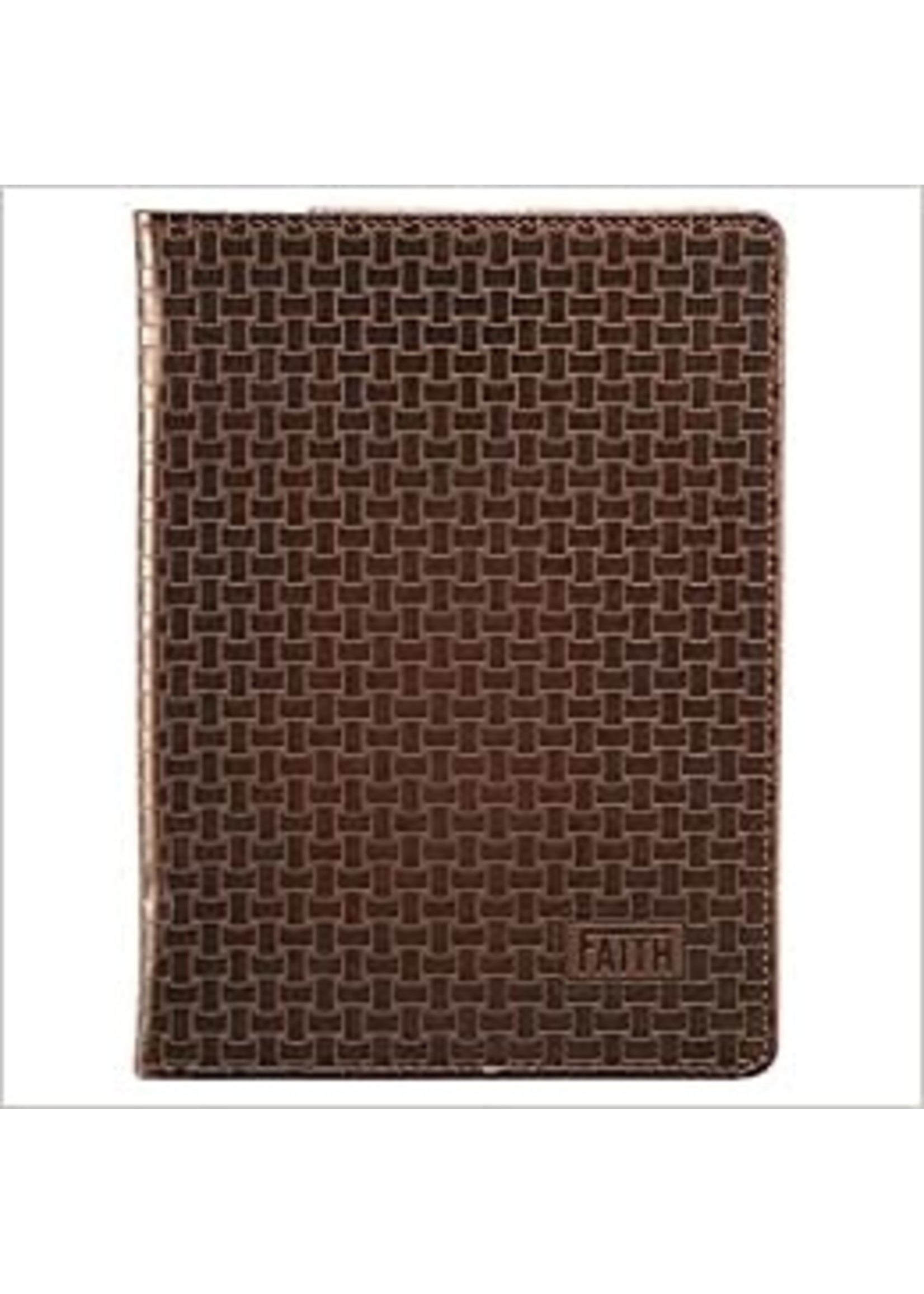 Brown Basket Weave FAITH Cover for Kindle Fire