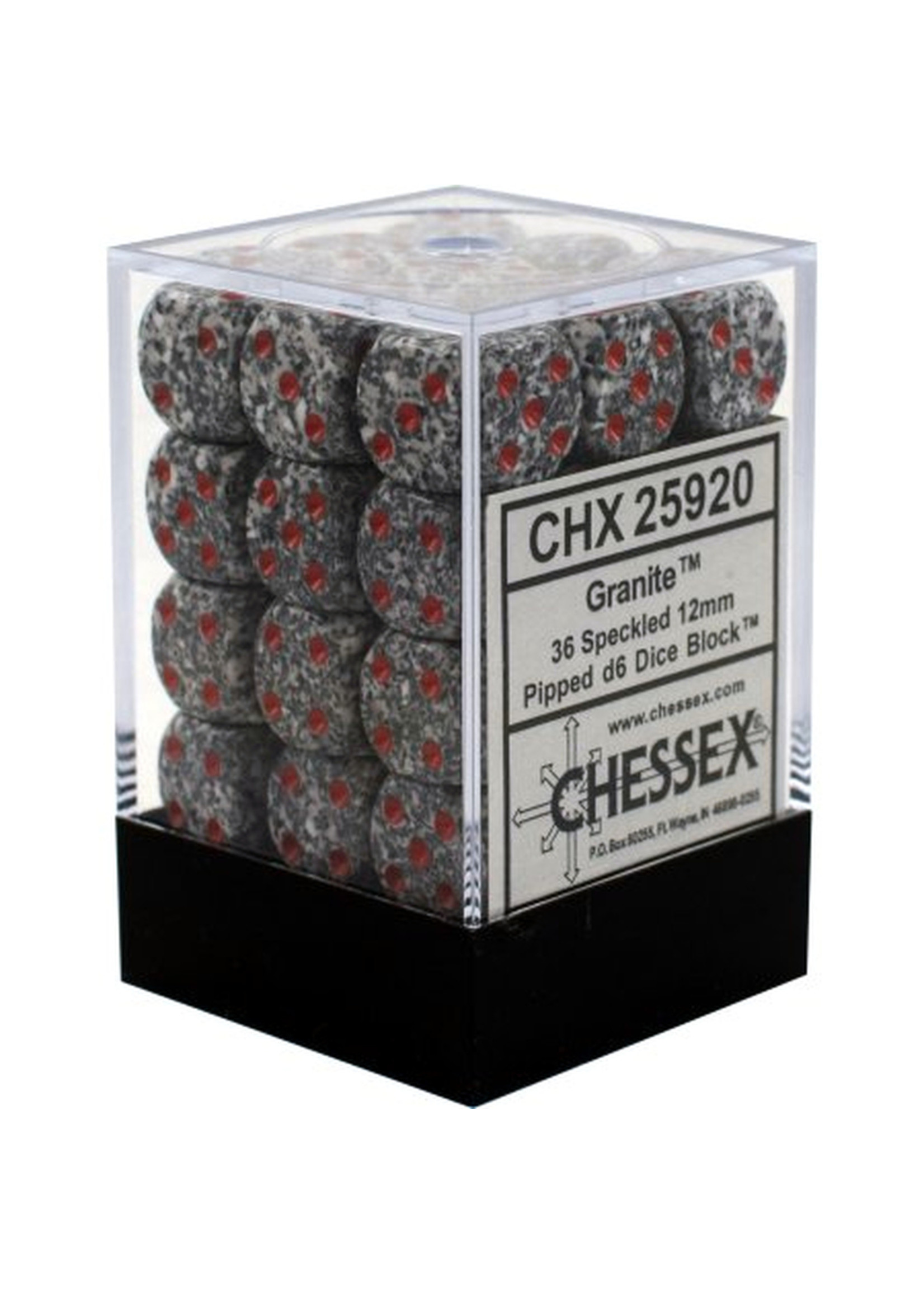 Chessex Granite 12mm D6 Dice Block (36)
