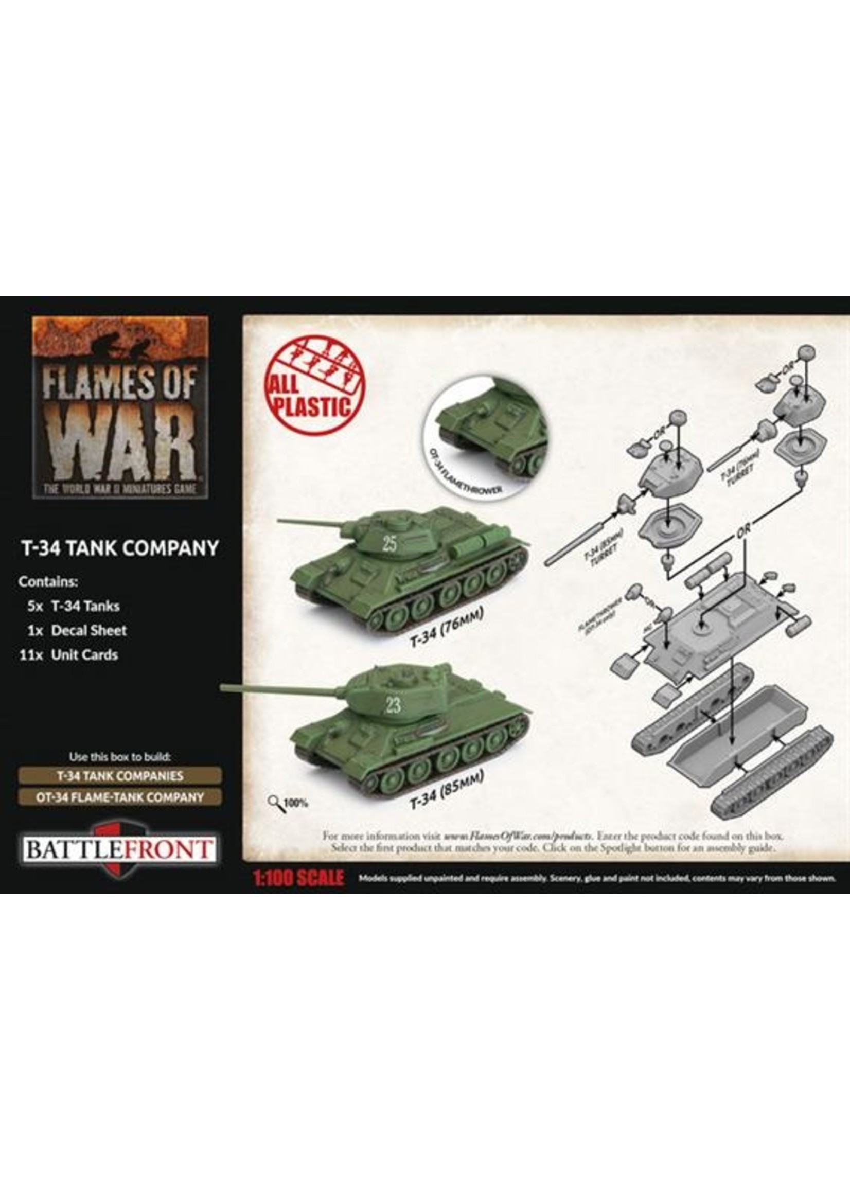 Flames Of War T-34 Tank Company (Plastic)