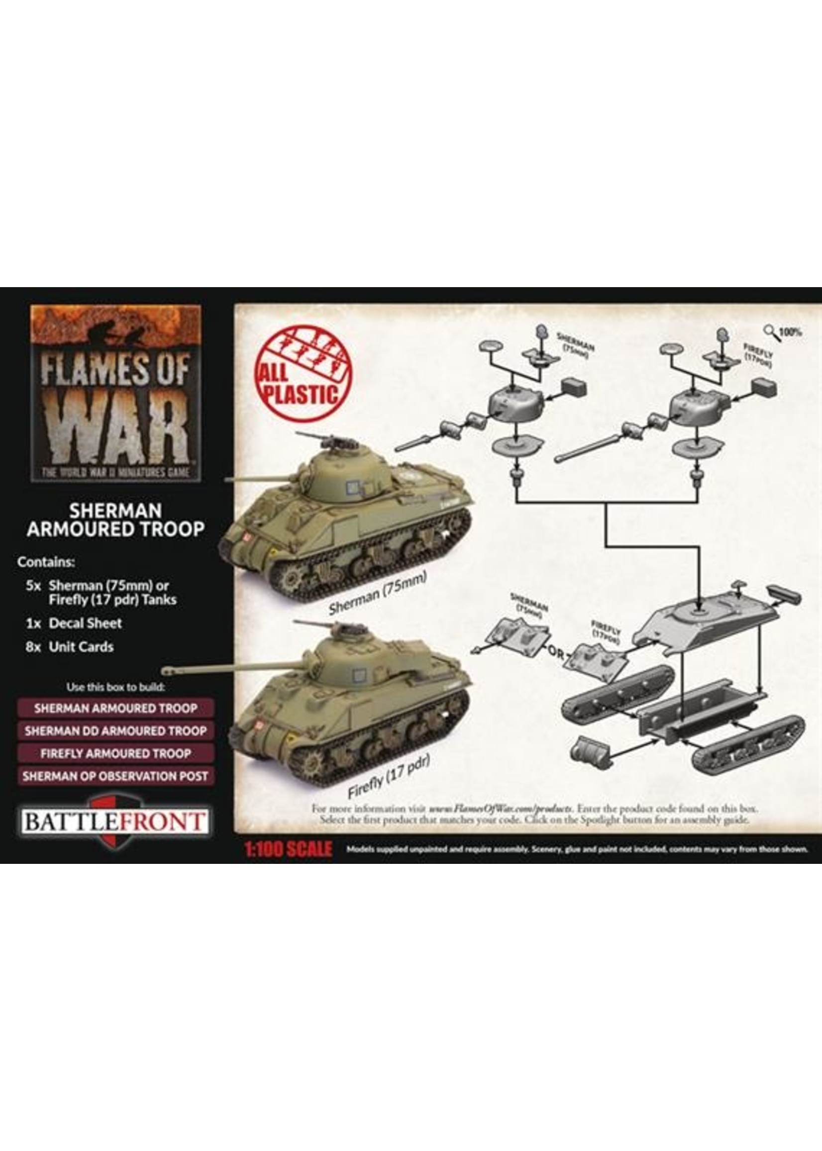 Flames Of War Sherman Armoured Troop (Plastic)