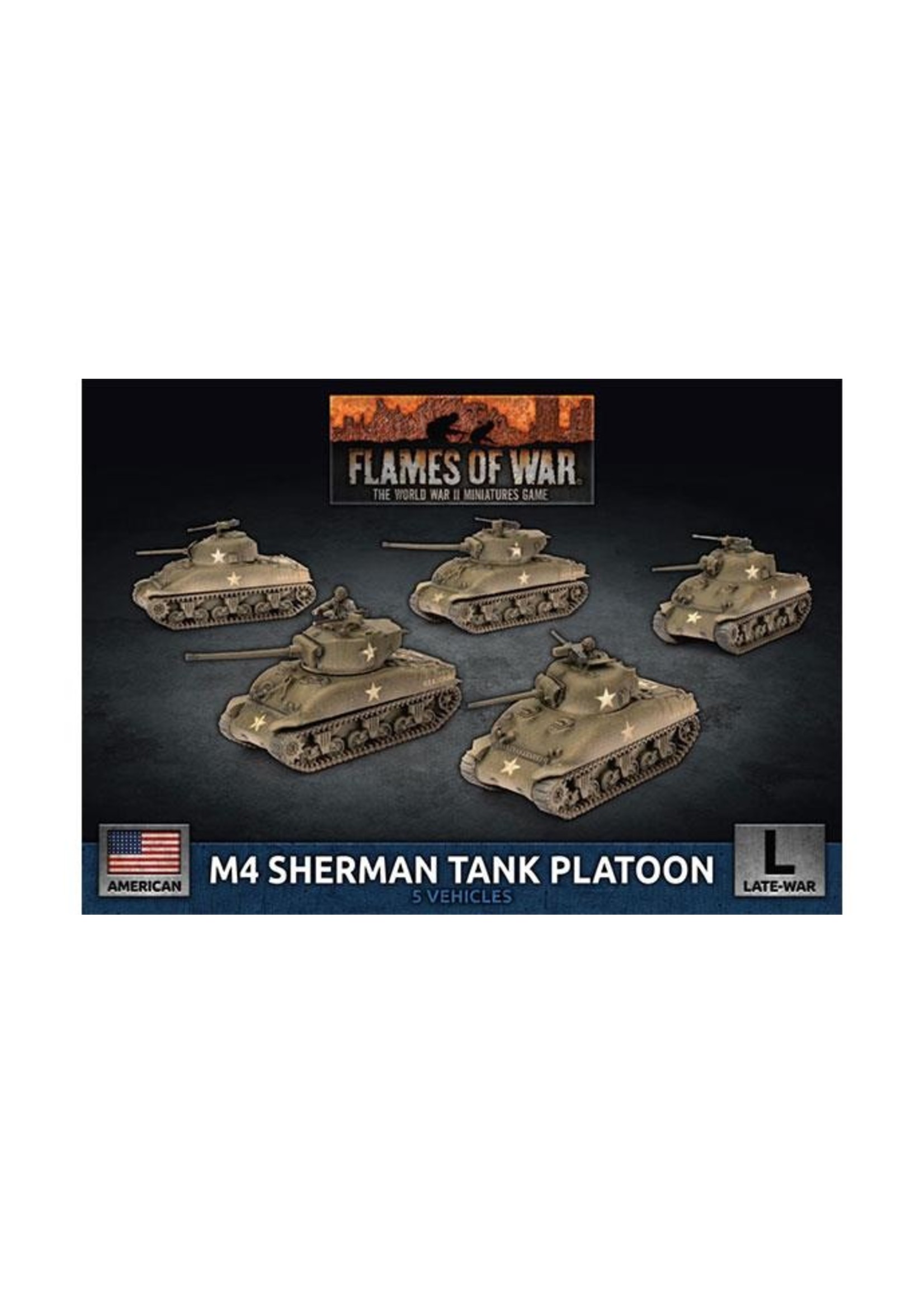 Flames Of War M4 Sherman Tank Platoon (x5 Plastic)