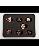 Critical Hit Shiny Copper Set of 7 Metal Polyhedral Dice with Black Numbers for D20 based RPG's