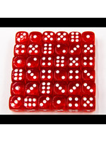 Critical Hit Red Set of 36 D6's Transparent Dice with White Numbers for D20 based RPG's