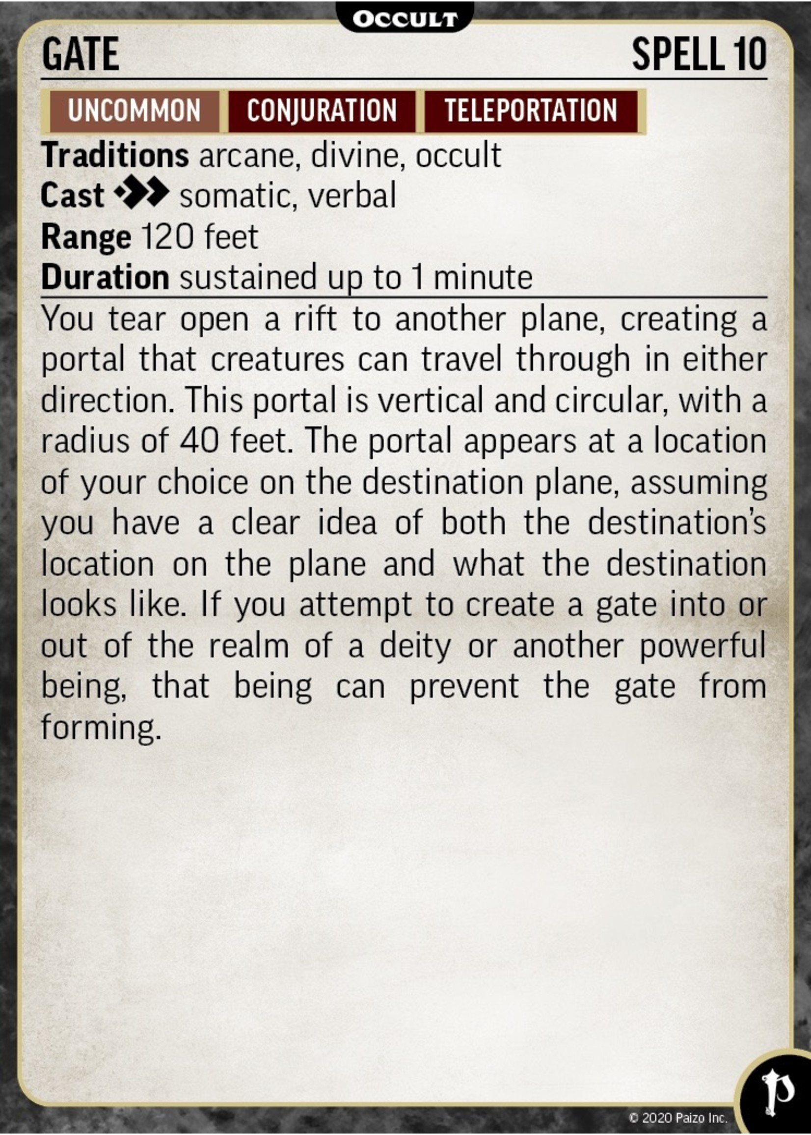 Pathfinder Pathfinder, Second Edition: Spell Cards- Occult