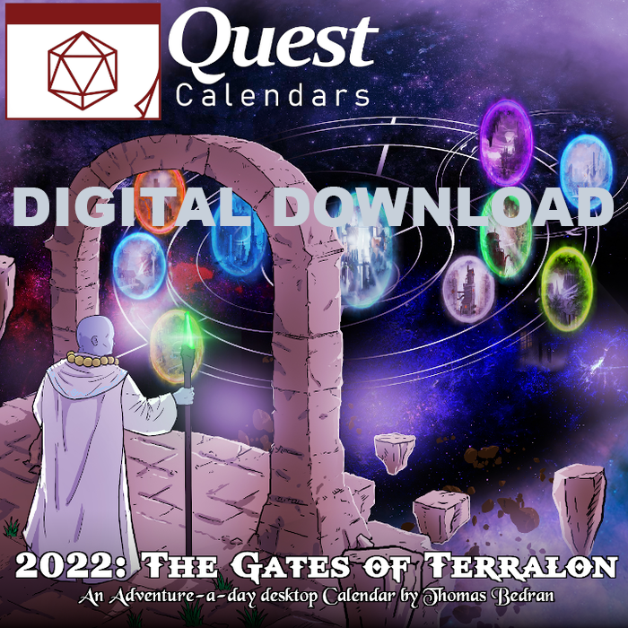 DIGITAL ONLY Quest RPG Calendar 2022 IRL Game Shop
