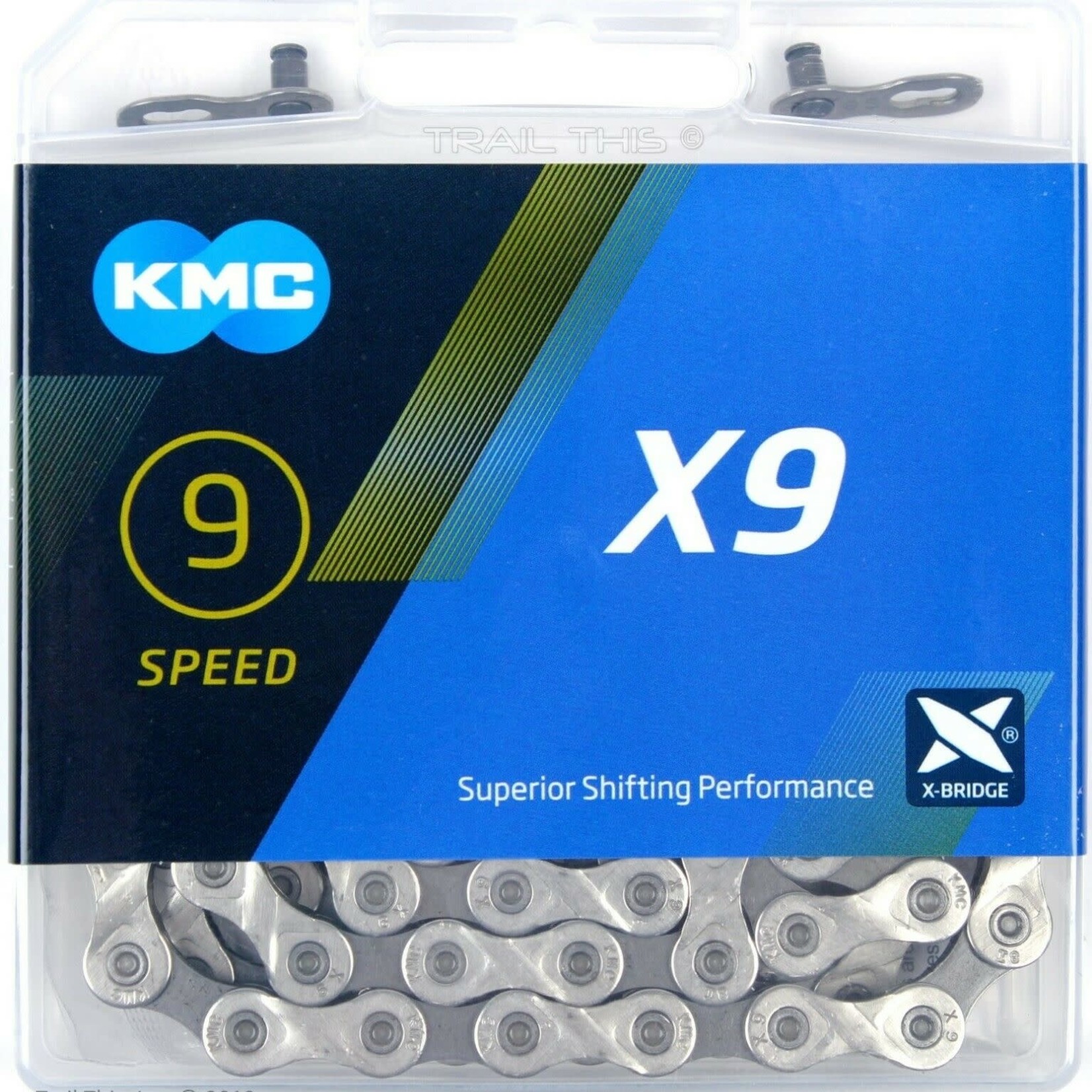 KMC KMC X9.93 Chain - 9-Speed, 116 Links, Silver/Gray