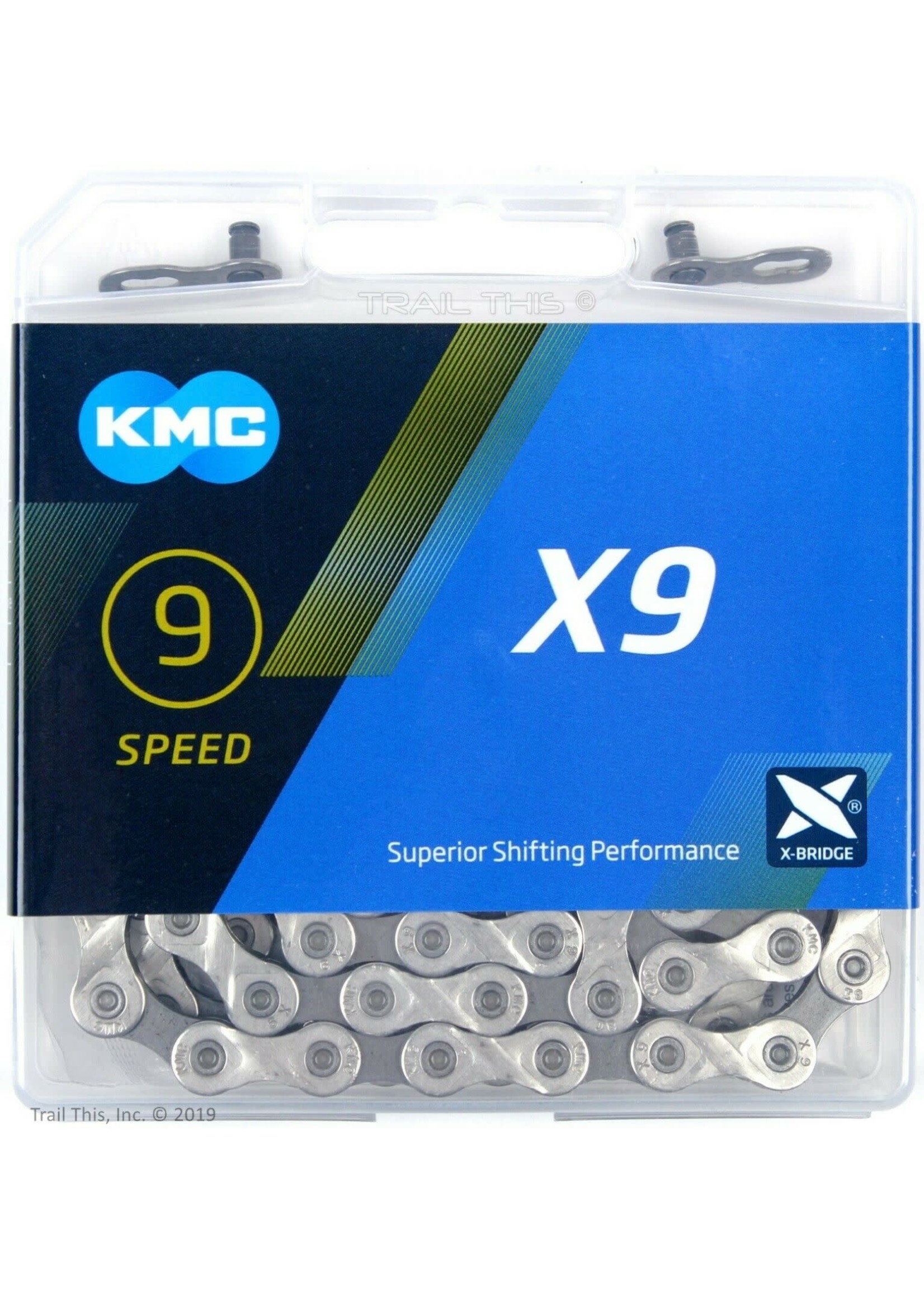 KMC KMC X9.93 Chain - 9-Speed, 116 Links, Silver/Gray