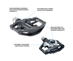 Shimano SHIMANO PD-EH500; SPD Bike Pedals; Cleat Set Included; Dual Sided  Platform