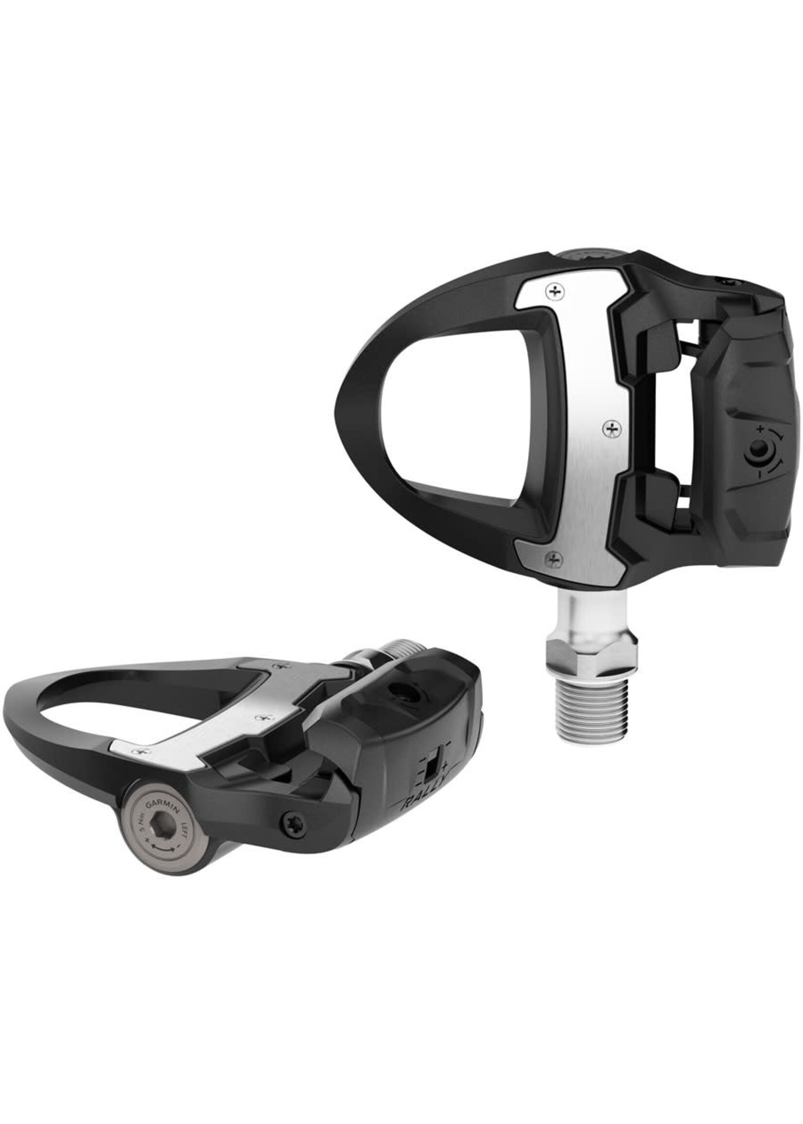 Garmin Garmin Rally RS110 Power Meter Pedals - Single Sided Clipless, Composite, 9/16", Black, Pair, Single-Sensing, Shimano SPD-SL