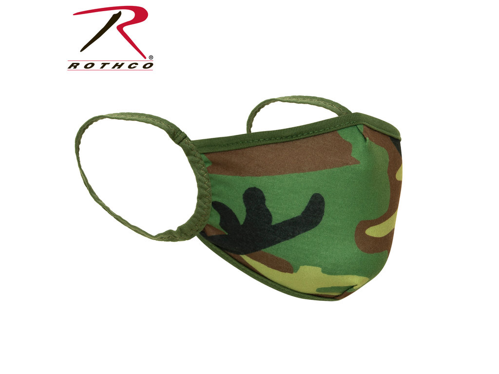 Rothco Reusable 3-layer Face Mask - Woodland Camo - Large/ XL