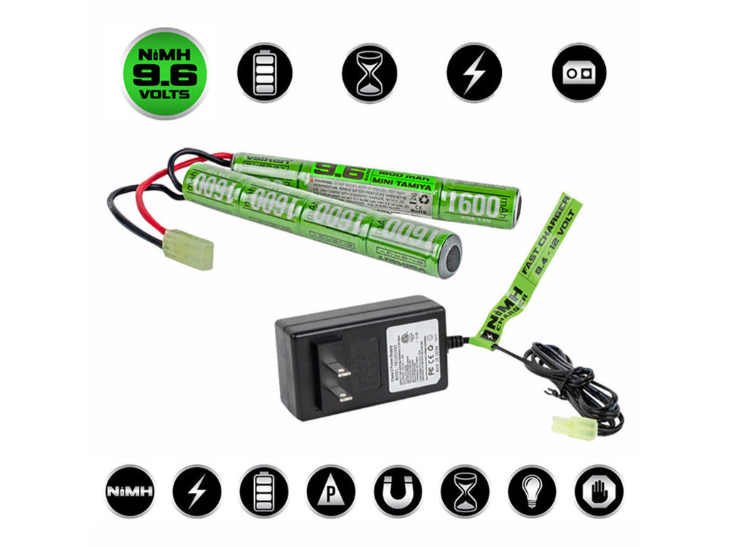 Valken Valken V- Energy NiMH 9.6v 1600mAh & 1A  Smart Charger Kit