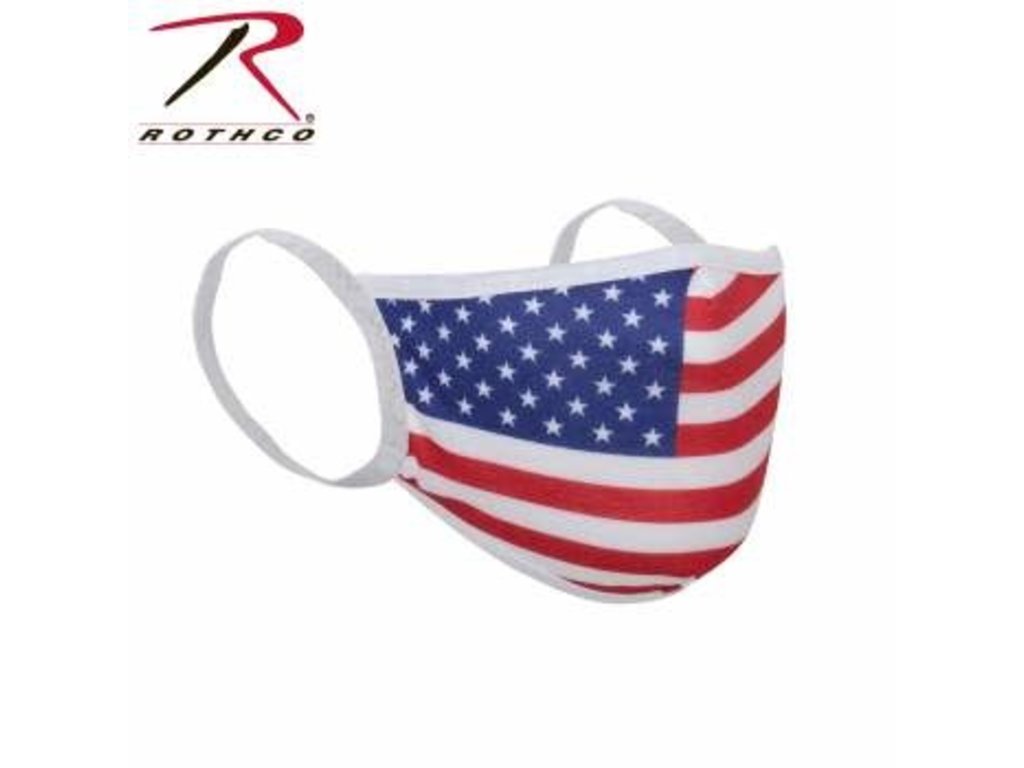 Rothco Reusable 3-layer Face Mask - US Flag - Small/ Medium