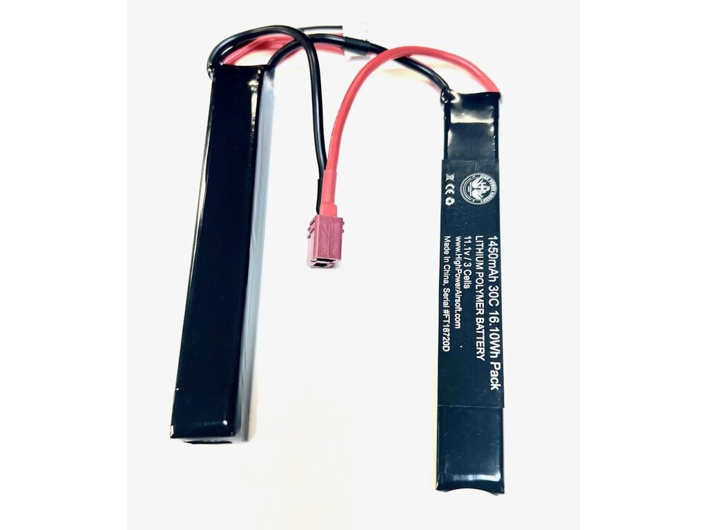 High Power Airsoft HPA 11.1V NUNCHUCK 1450 MAH LIPO BATTERY (Deans)