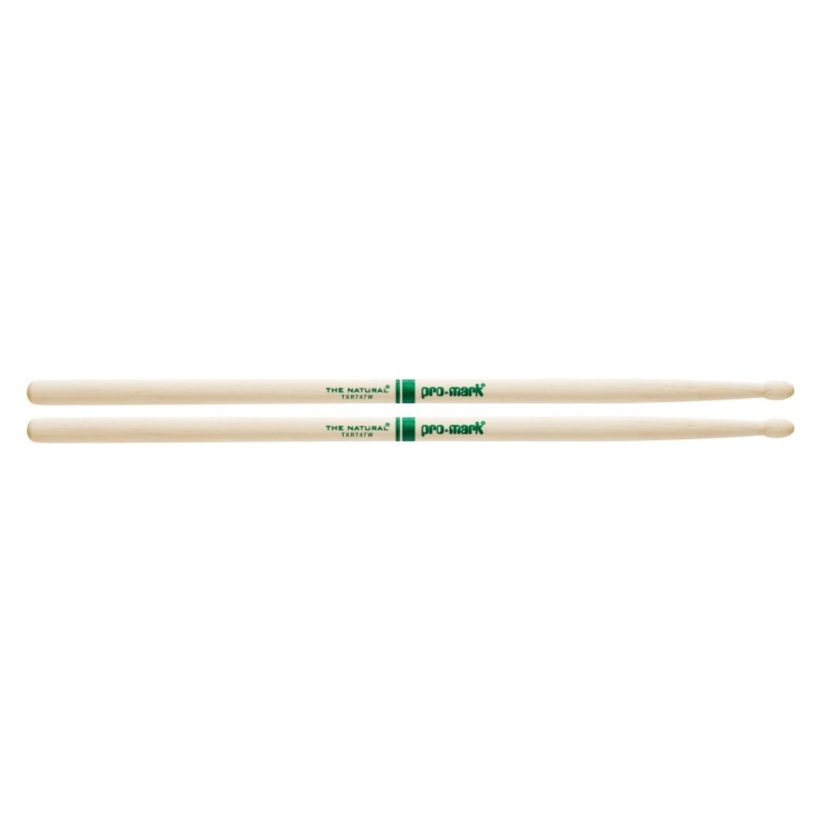 Promark ProMark Classic Forward 747 Raw Hickory, Oval Wood Tip Drumstick