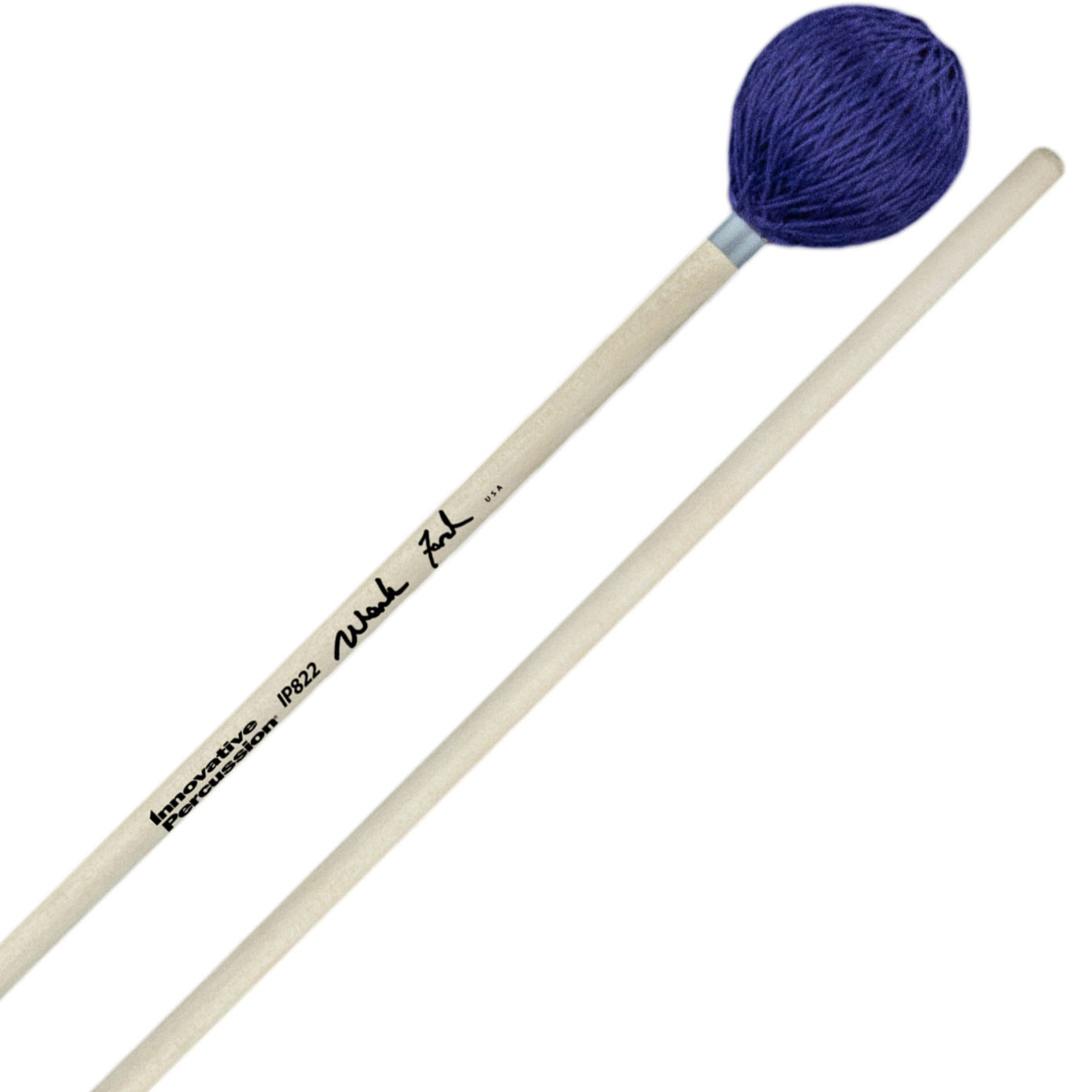 Innovative Percussion IP822 ARTICULATE MEDIUM HARD MARIMBA MALLETS - DEEP PURPLE YARN - BIRCH