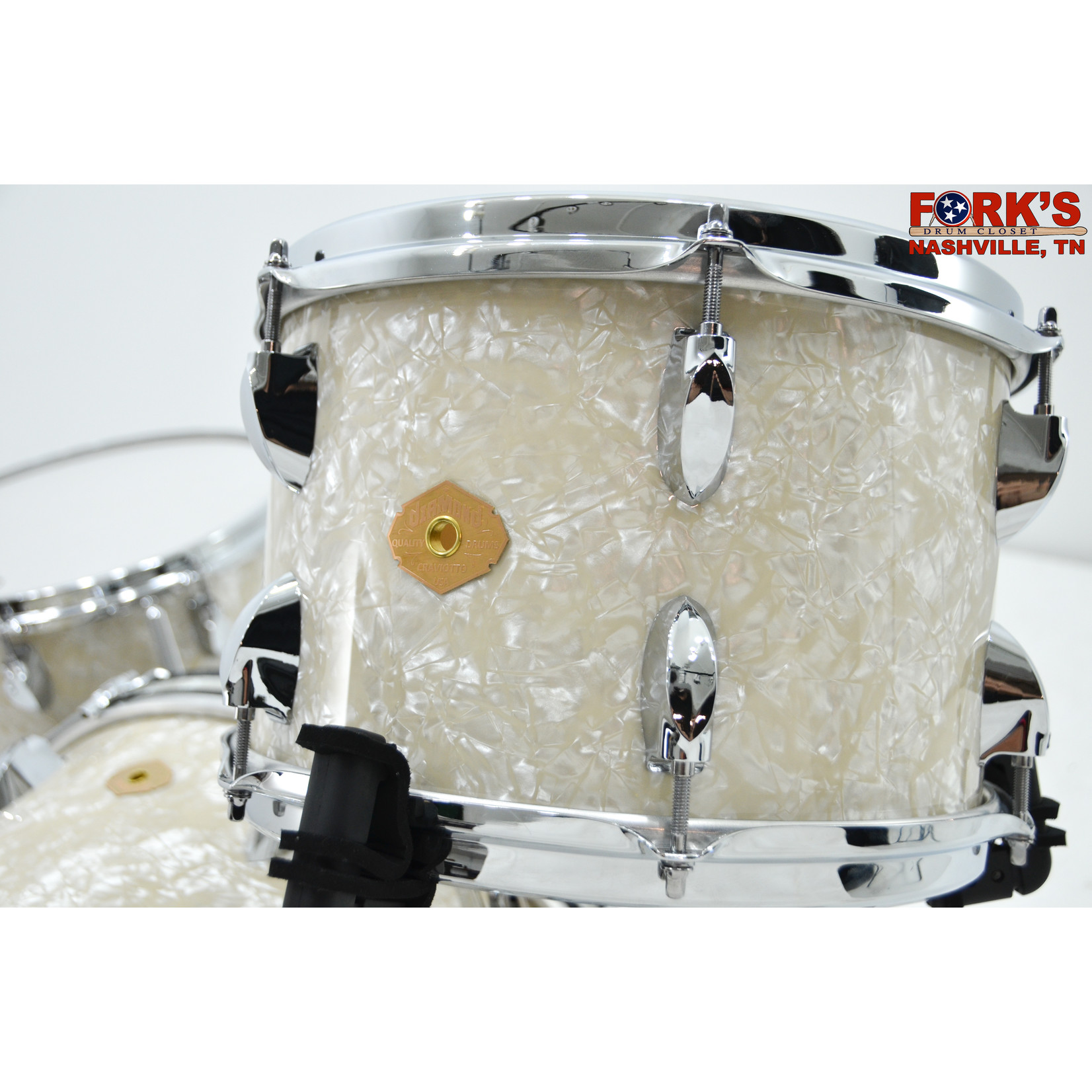Craviotto Craviotto Diamond Series 3pc Drum Kit - "White Marine Pearl"
