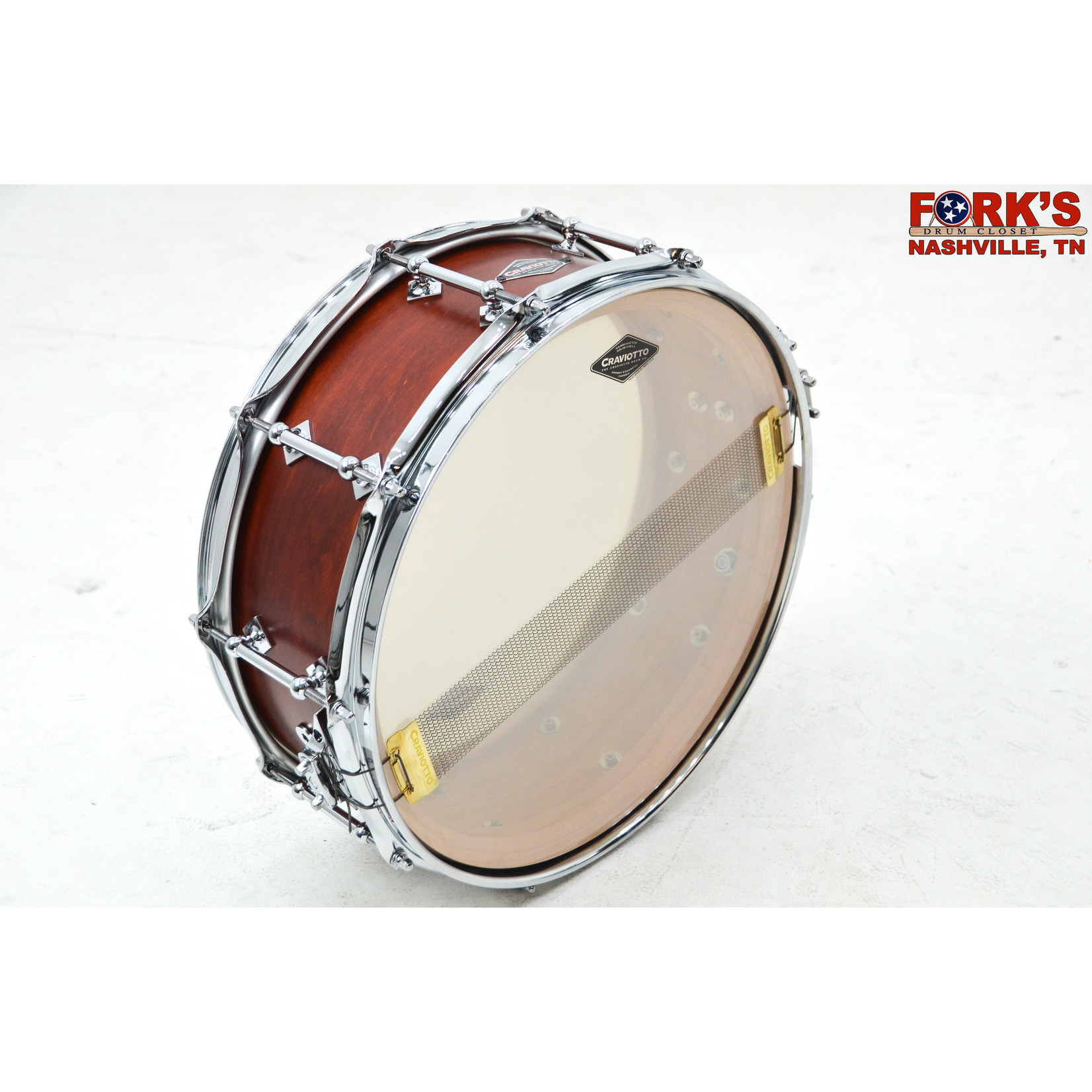 Craviotto Craviotto Custom Shop Cherry 5x14 Snare Drum - "Burnt Orange Stain"