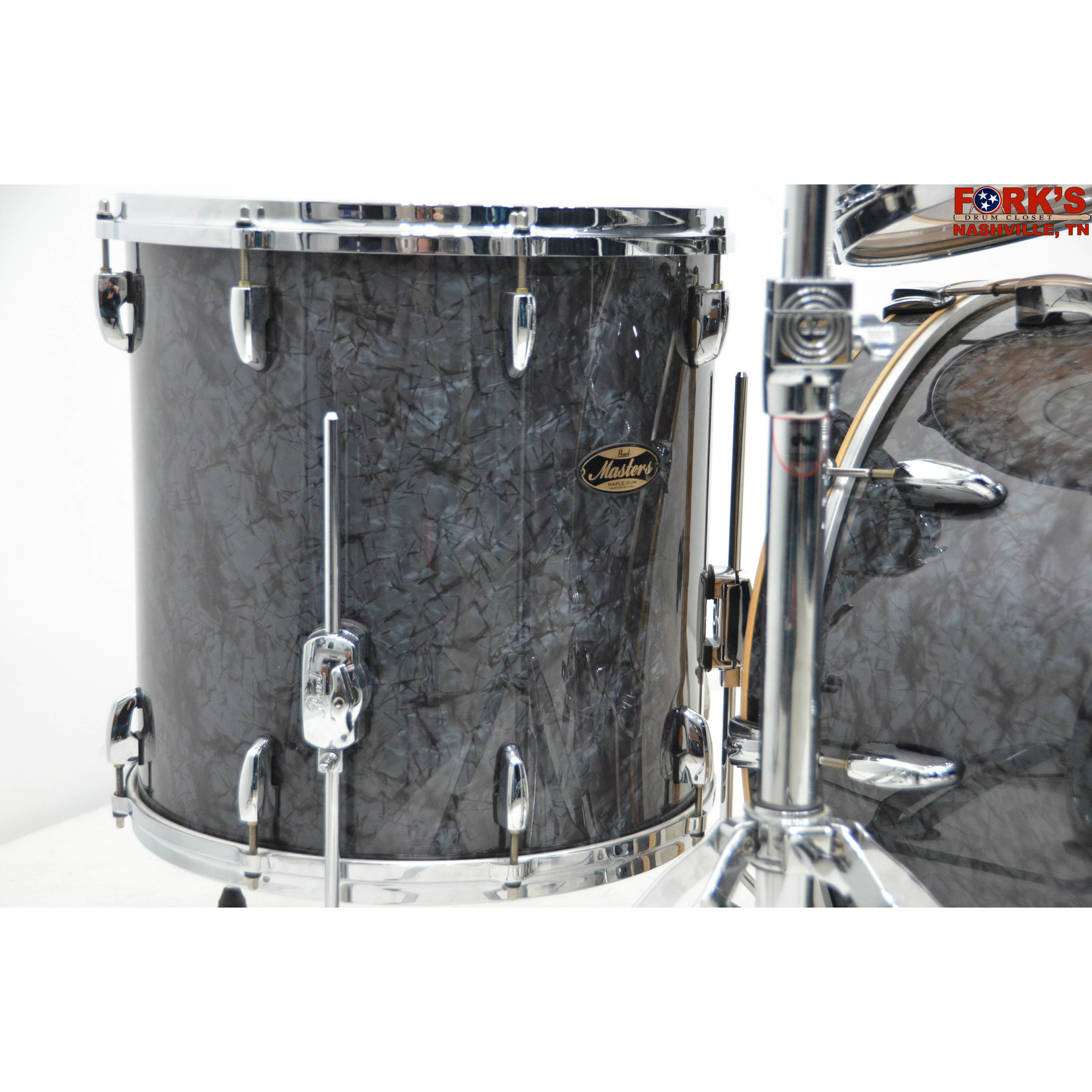 Pearl USED Pearl Music City Custom 'Masters Maple Gum' 4pc Drum Kit - "Black Diamond Pearl"