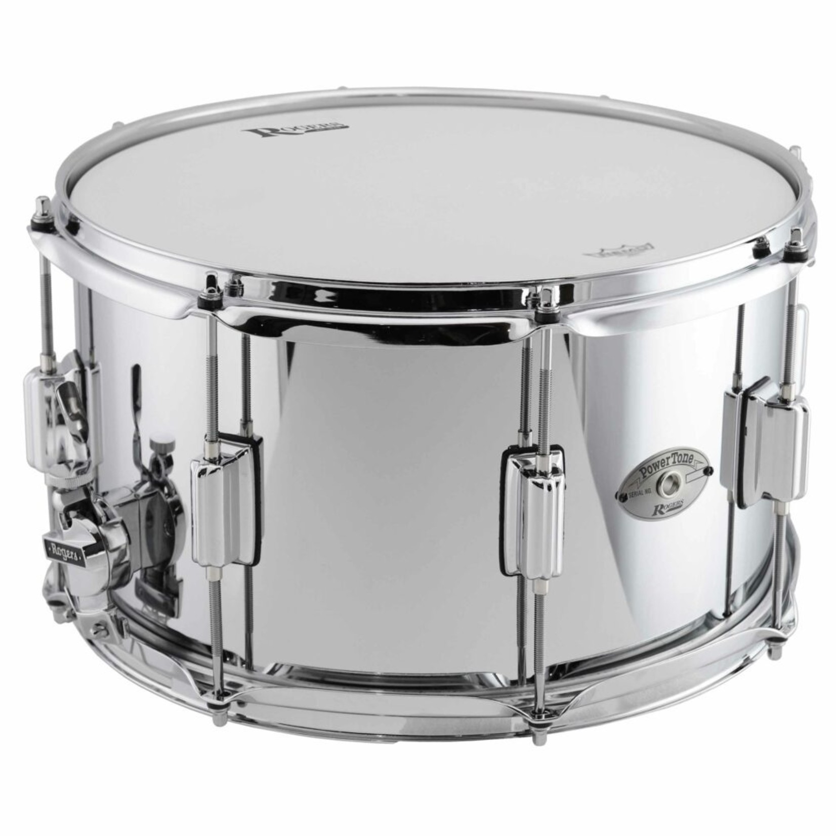 Silver Chrome Snare Drum With Sticks Instrument On White