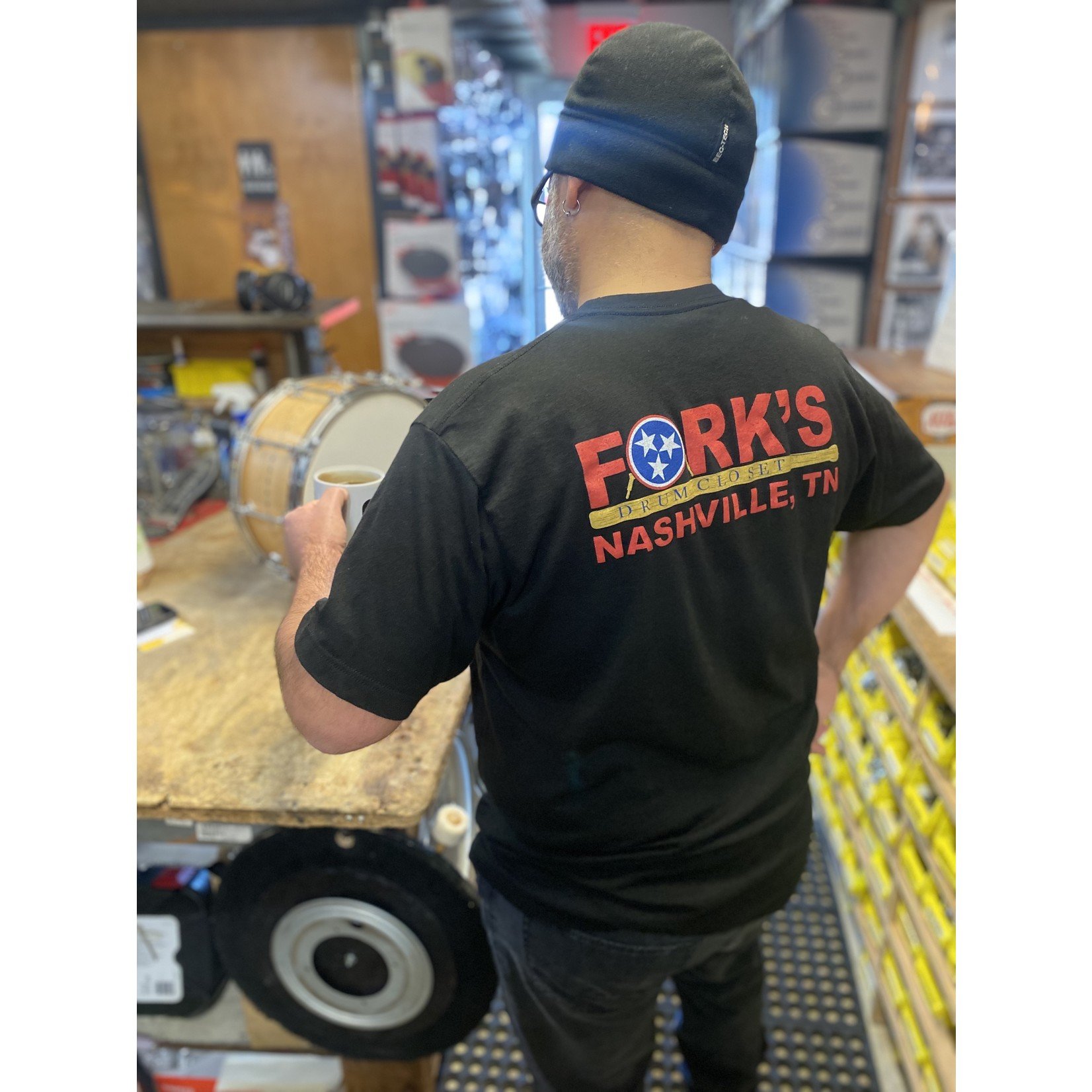 Fork's Fork’s T-Shirt - Black, Comic Book Logo