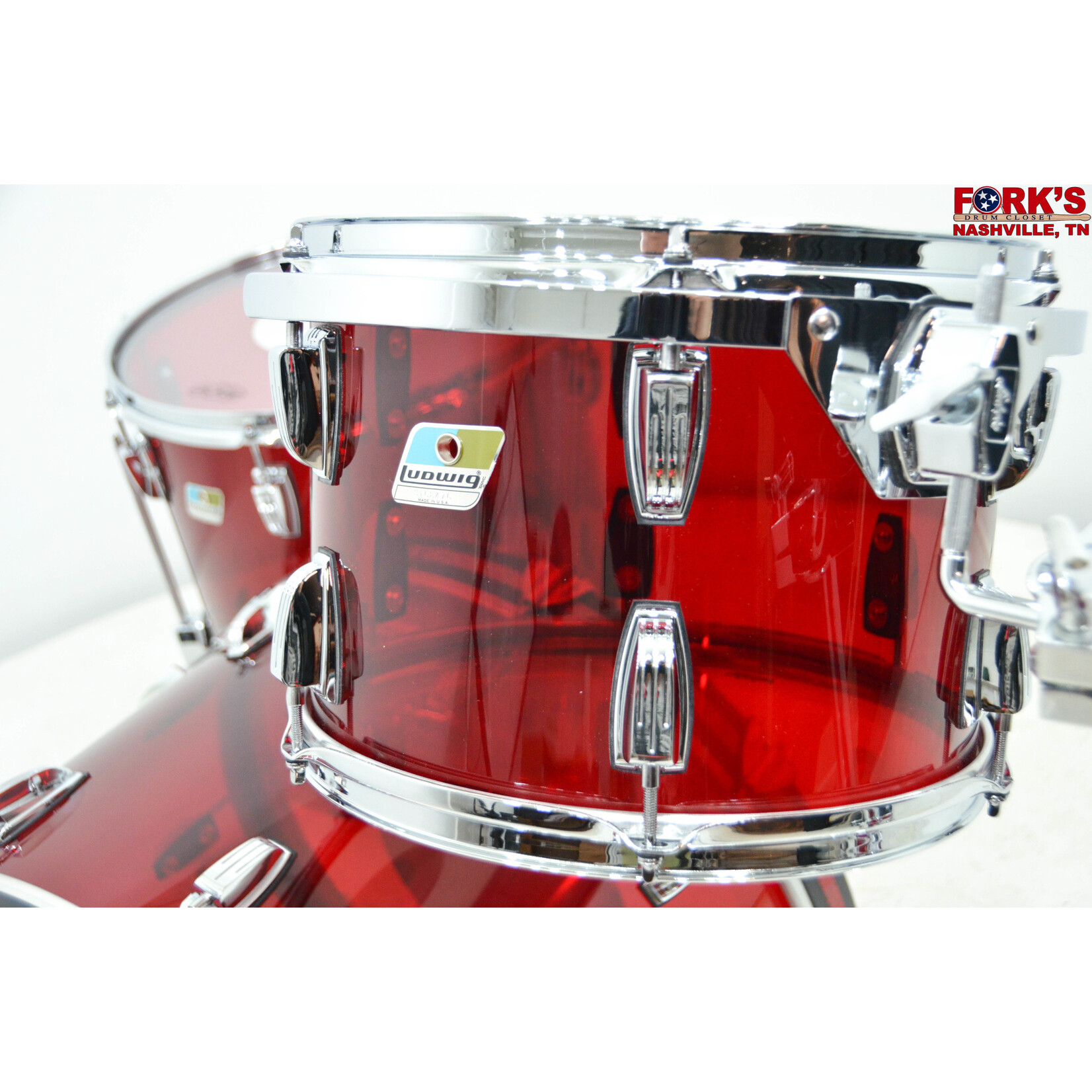 Ludwig Vistalite 3pc Drum Kit - Red - Forks Drum Closet