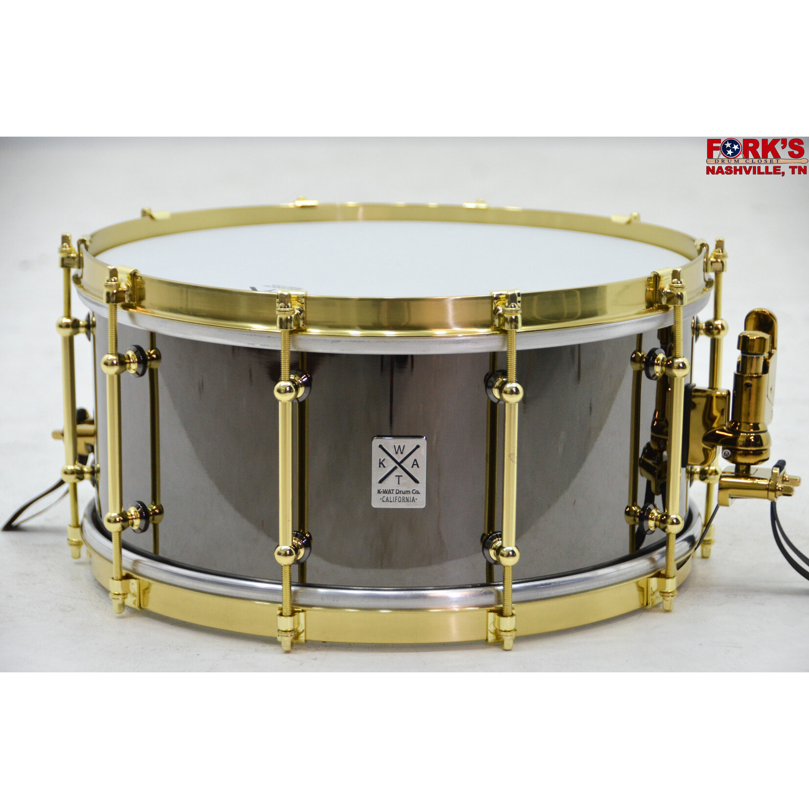 K-WAT Drum Co. K-WAT Drum Co. "The Brawn-Full Dress" 6.5x14 Brass Shell Snare Drum