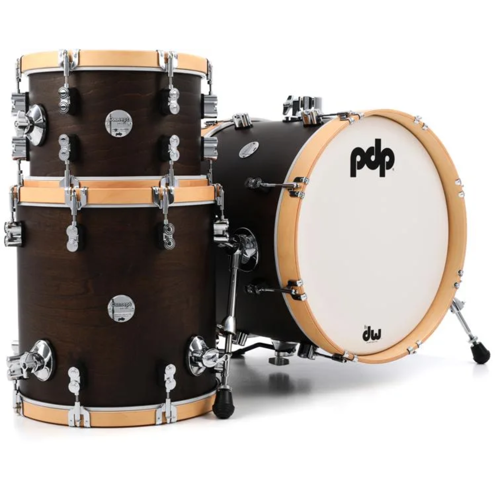 PDP PDP Concept Maple Classic 3pc Bop Drum Kit - "Walnut w/ Natural Hoops"