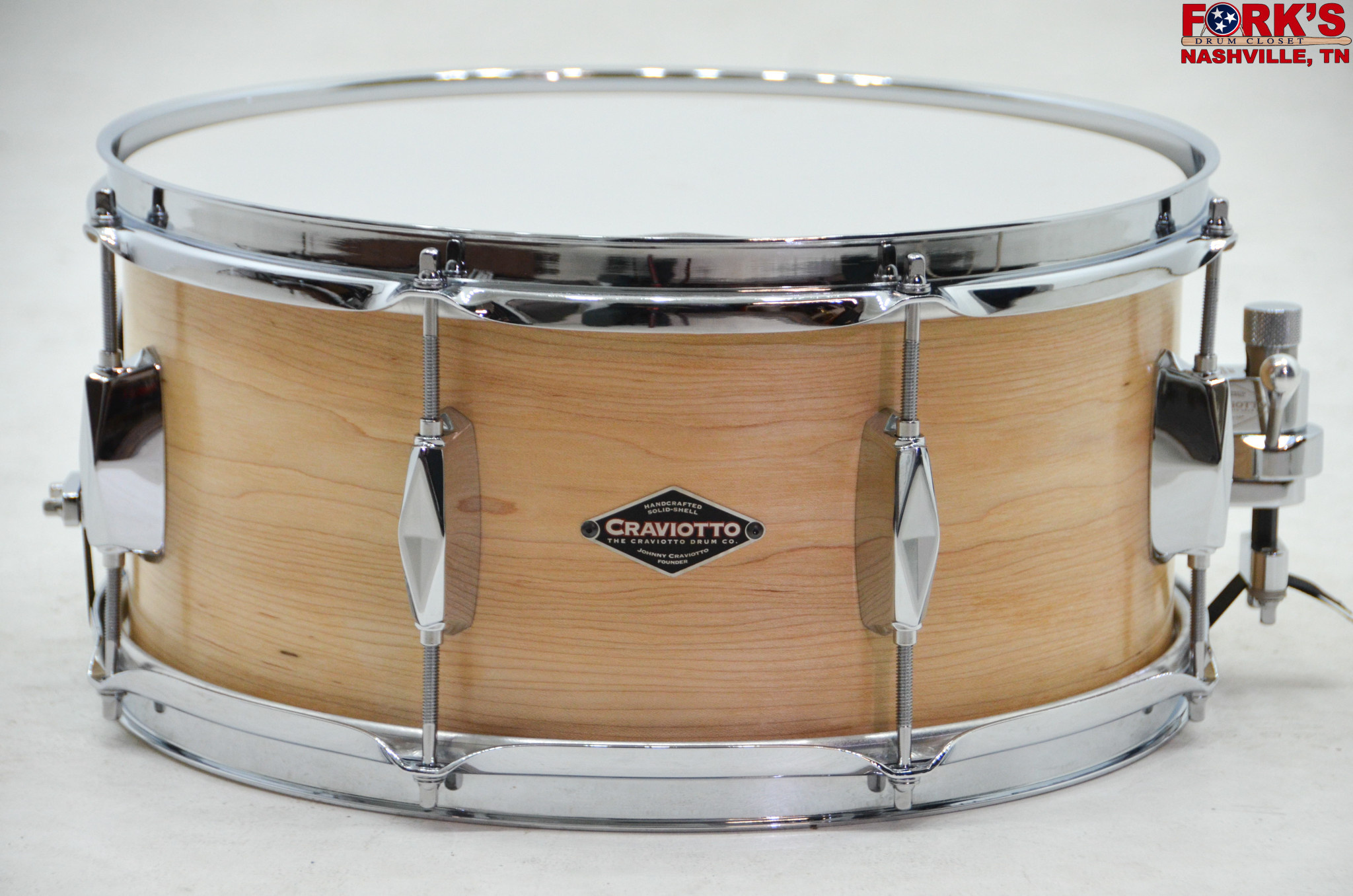 Craviotto Johnny C Series Reissue 6.5x14 Snare Drum "Maple" Forks