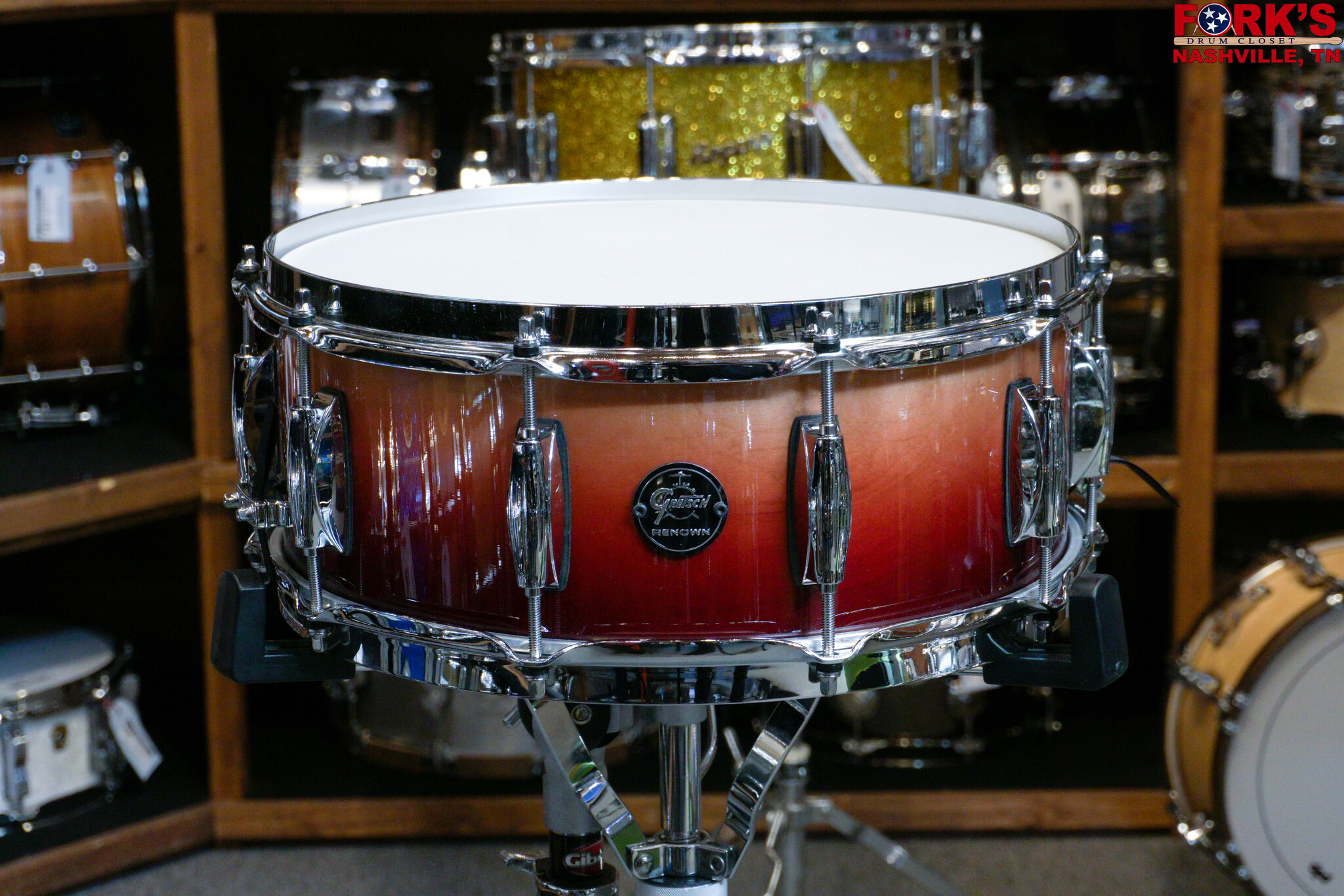Gretsch Renown Snare Drum 5x14 "Natural Walnut Fade" Forks Drum Closet