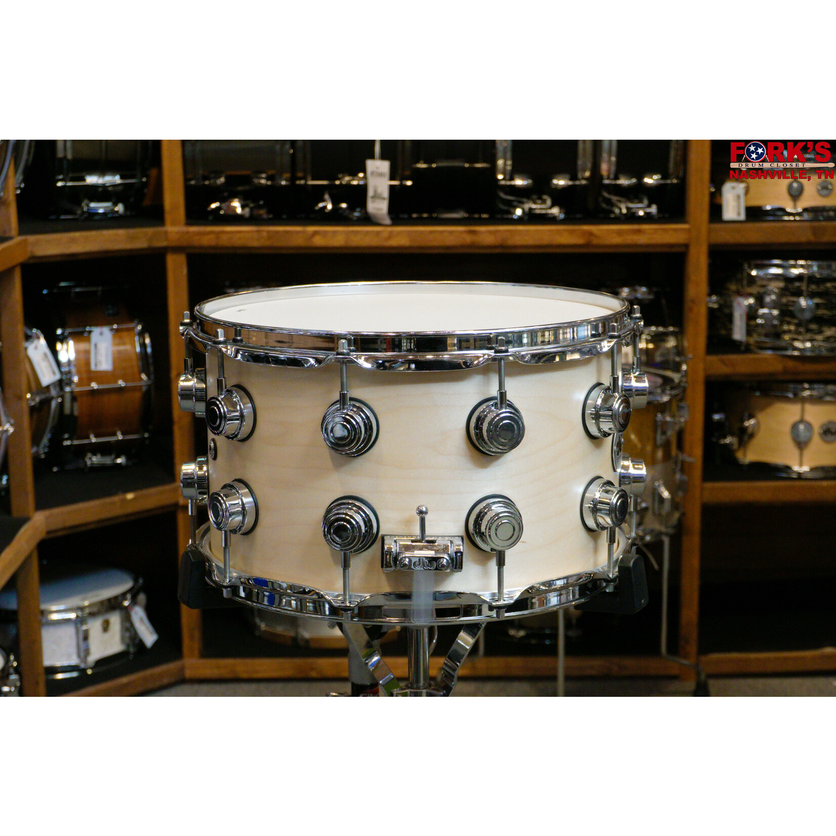 DW DW Collector's Maple 8x14 Snare Drum - "Natural Satin Oil"