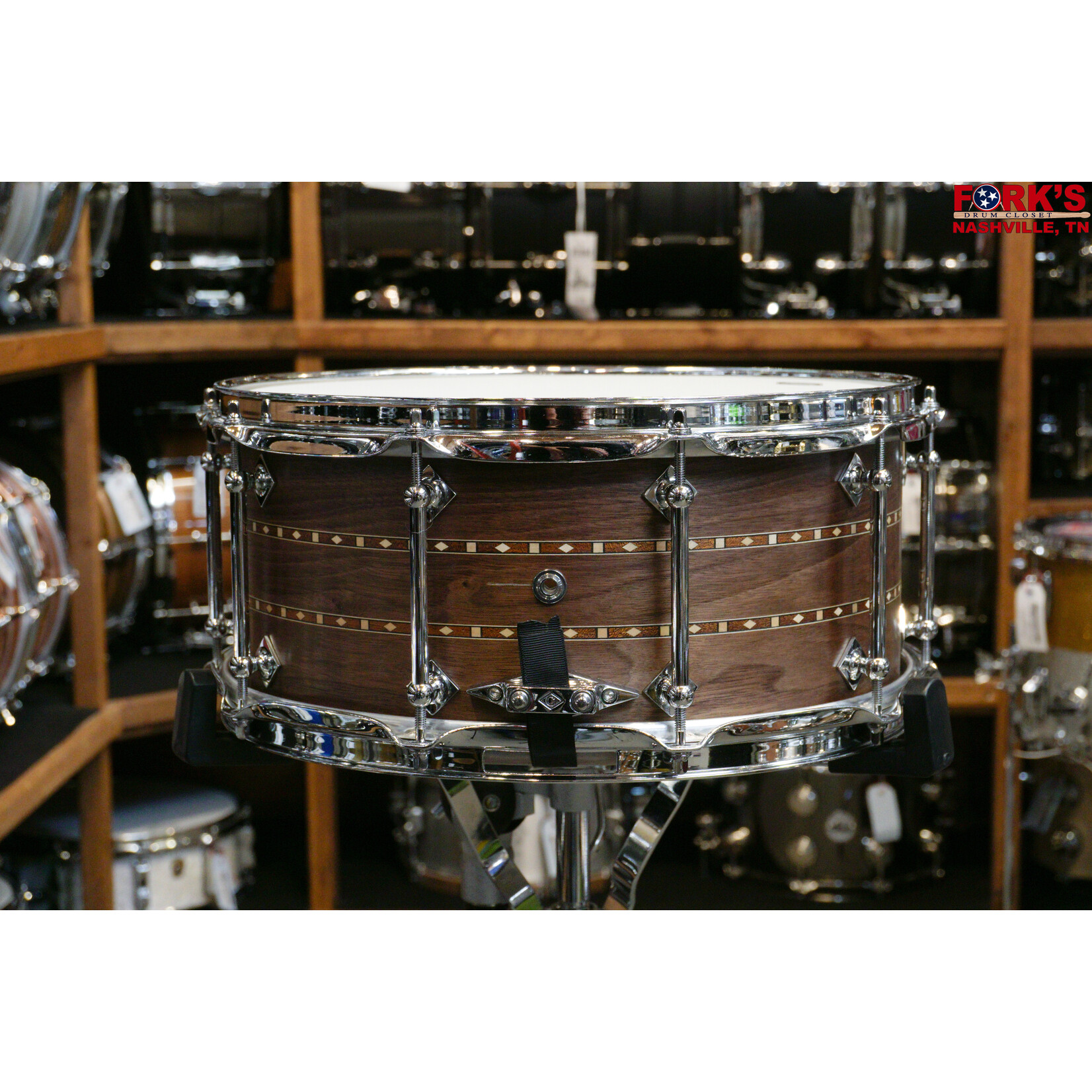 Craviotto Craviotto Custom Shop 6.5x14 Snare Drum - "Walnut w/ Walnut Inlay"