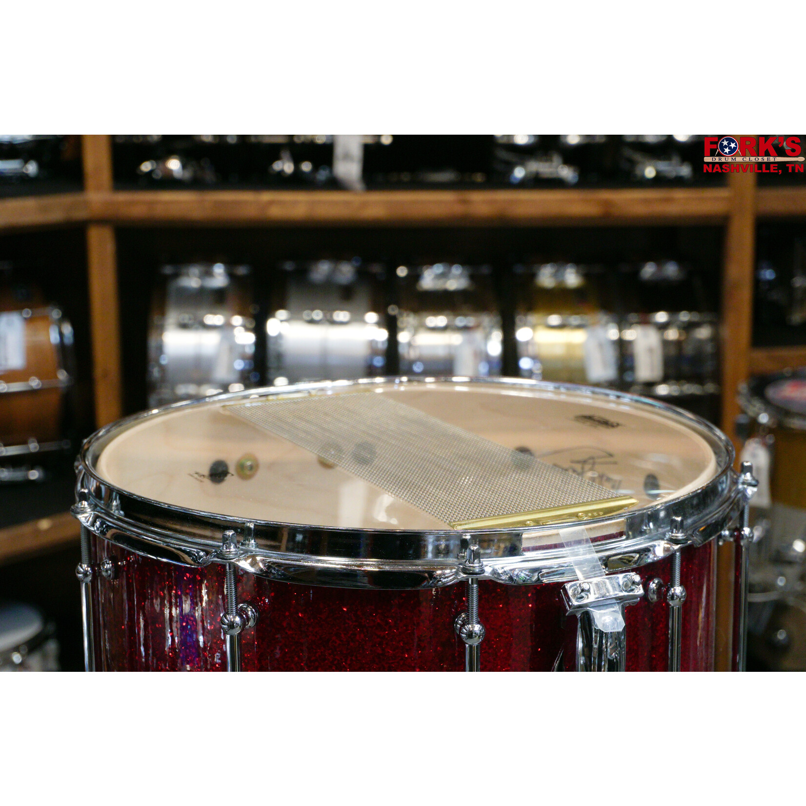 JJrums JJrums 8x14 8 ply Maple Snare Drum - "Red Sparkle"