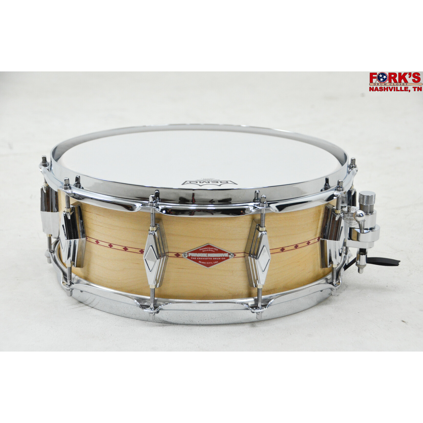 Craviotto Craviotto Builders Choice Private Reserve 5.5x14 Maple w/ Red Inlay Snare Drum