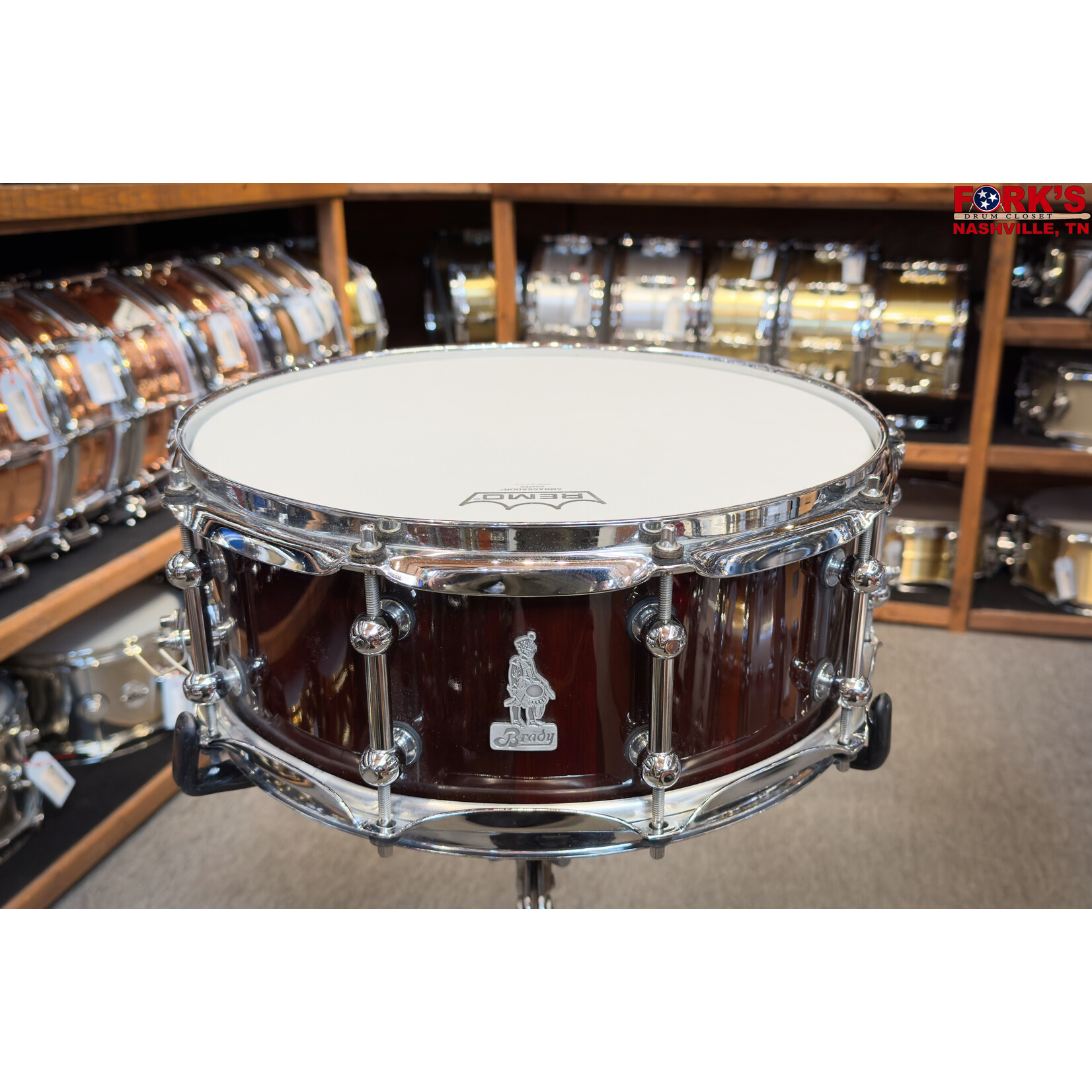 Brady Brady 5.5x14 Jarrah Block Snare Drum - "Gloss Lacquer"