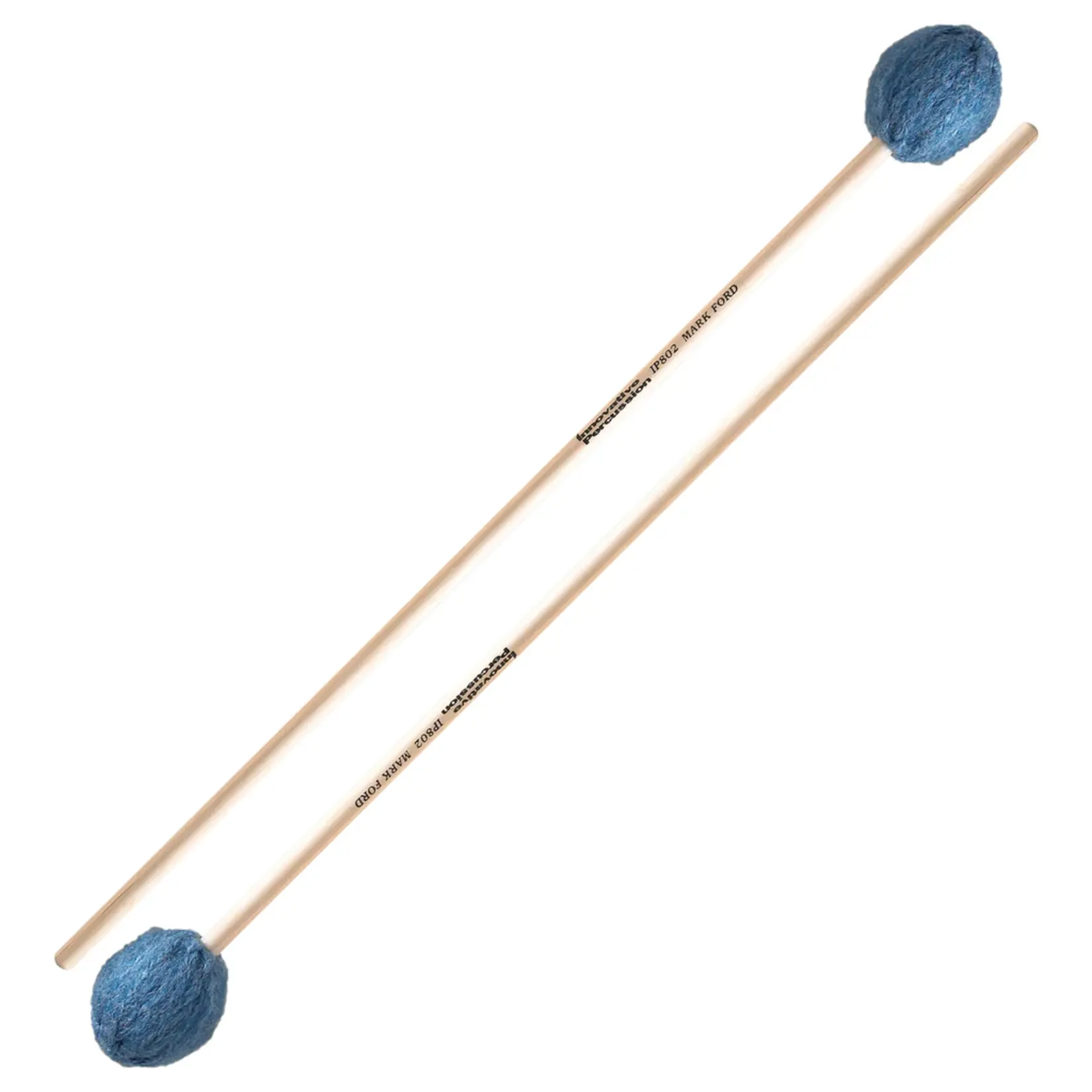 Innovative Percussion Innovative Percussion IP802 Mark Ford Series Medium Soft Legato Marimba Mallets - Deep Blue Yarn - Birch