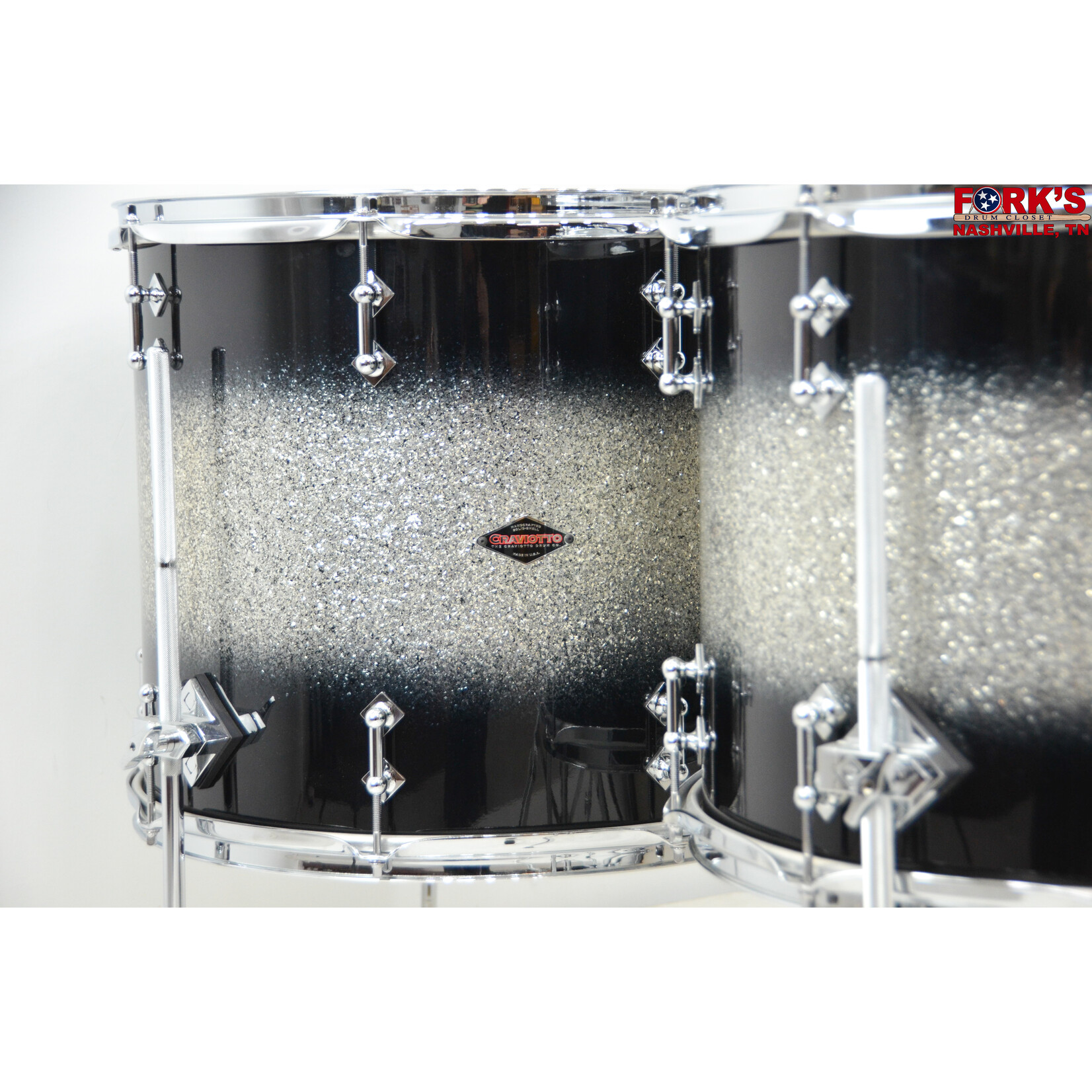 Craviotto Pre-Owned Craviotto 6pc Maple Drum Kit - "Deep Blue/Silver Duco Glass Sparkle"