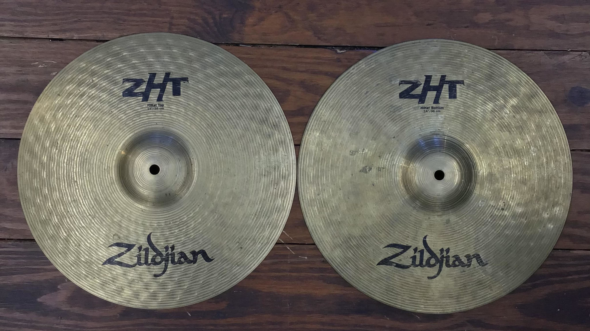USED Zildjian ZHT 14" HiHat Cymbals (Pair) Forks Drum Closet