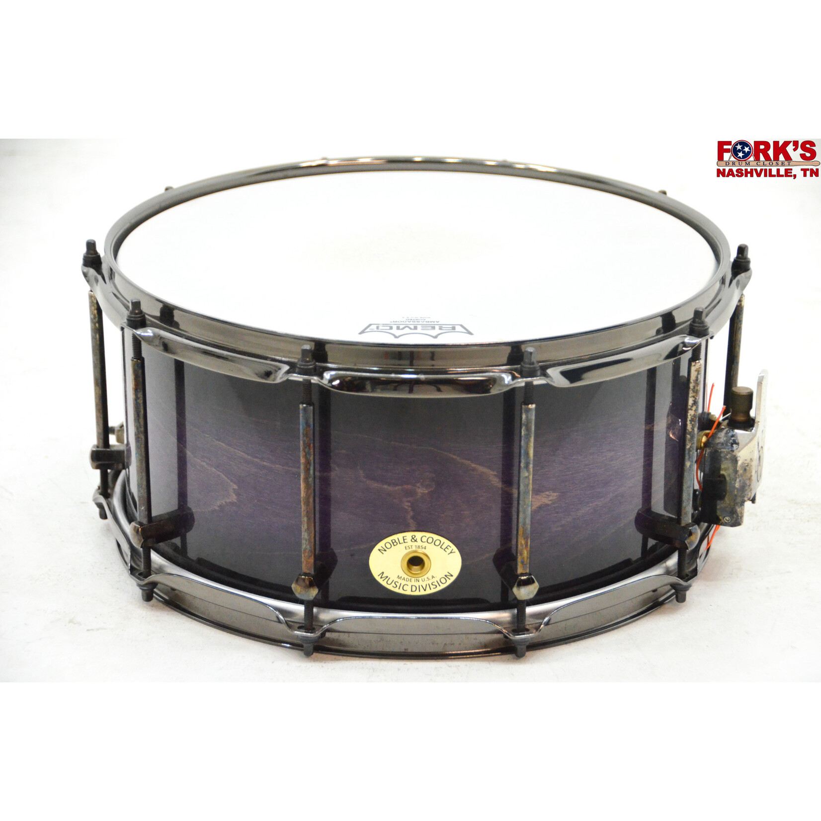 Noble and Cooley USED Noble and Cooley 7x14 Beech Snare Drum - "Purple Burst Lacquer"