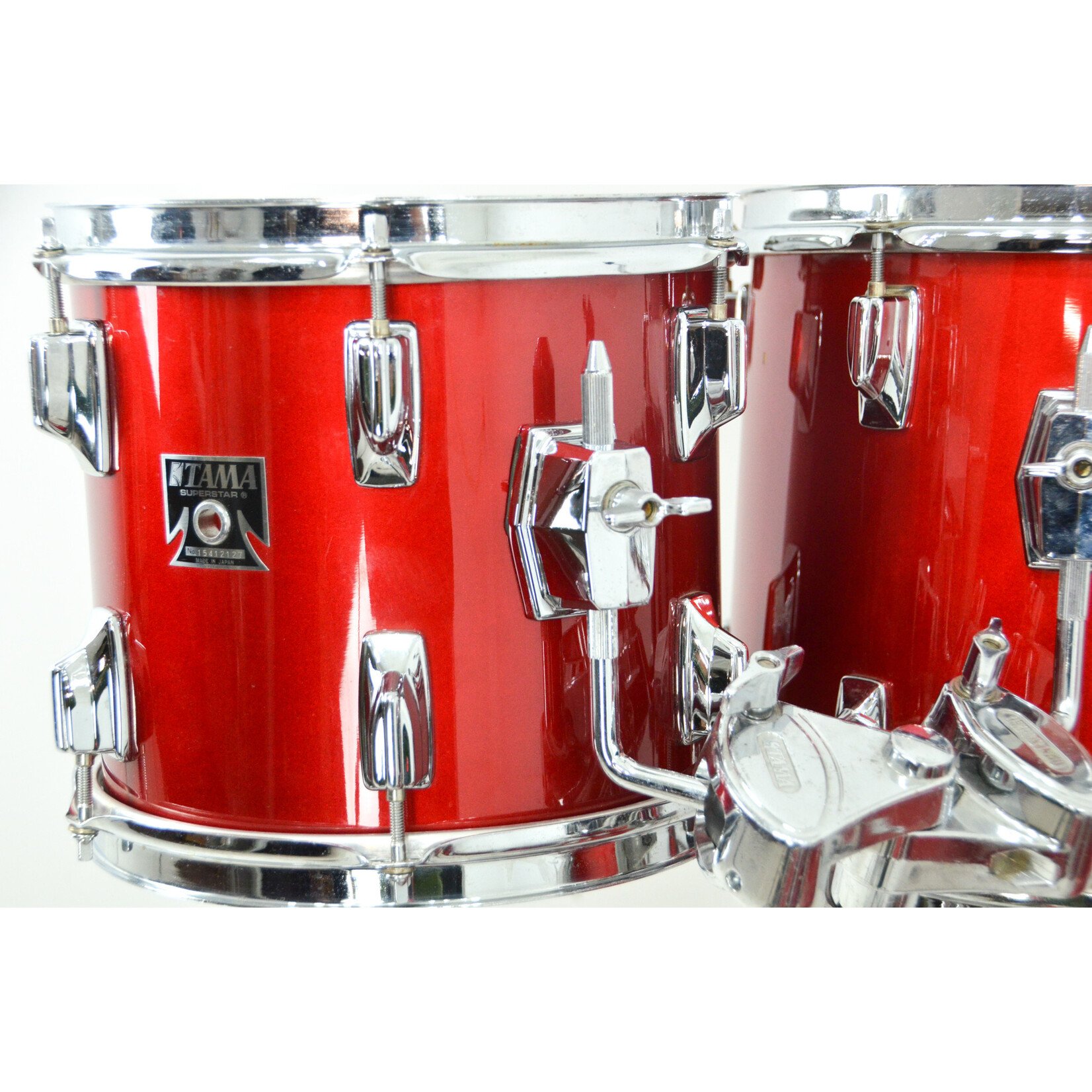 Tama USED 1980's Tama Superstar 7pc Drum Kit w/ Hardware and cases - "Candy Apple Red" lacquer