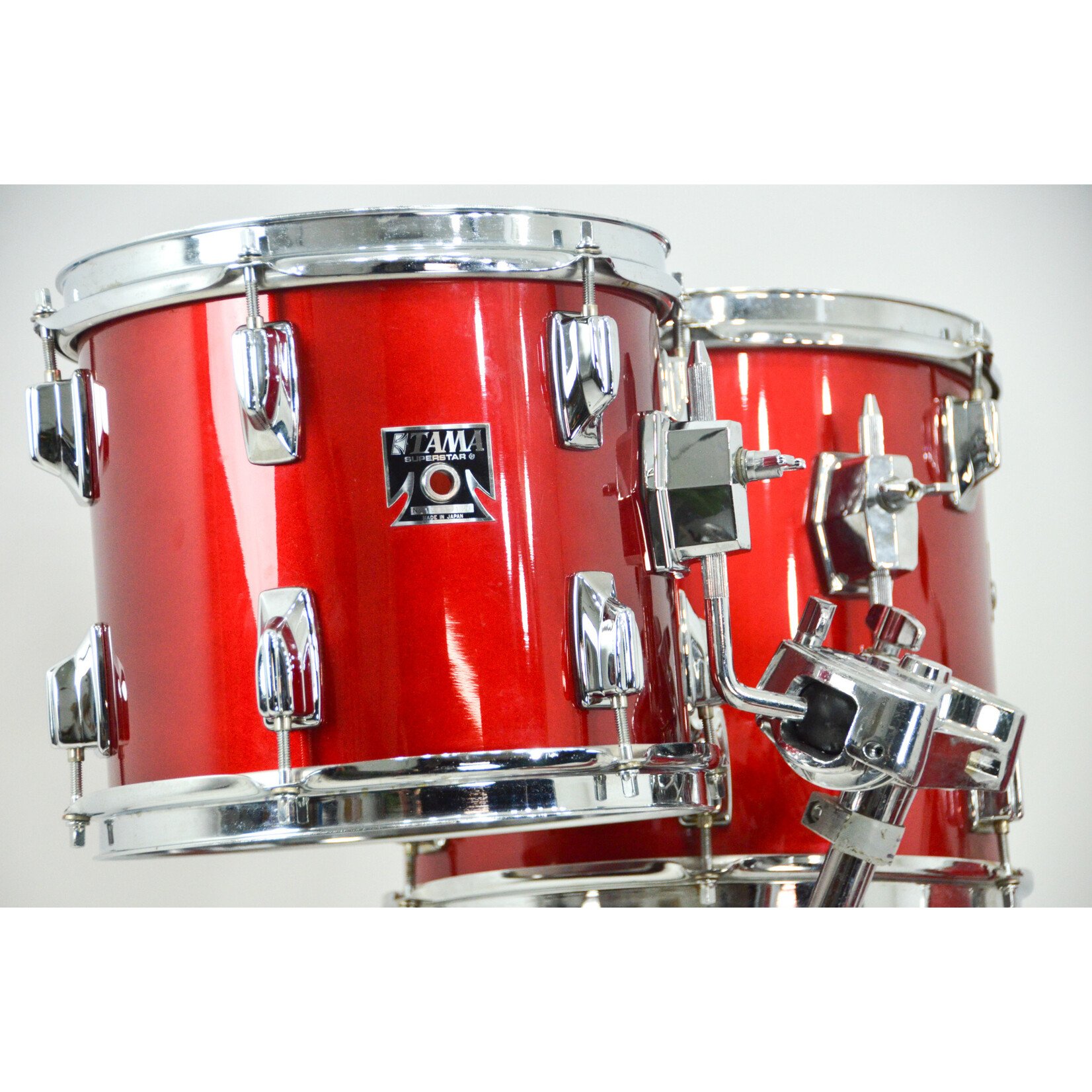 Tama USED 1980's Tama Superstar 7pc Drum Kit w/ Hardware and cases - "Candy Apple Red" lacquer