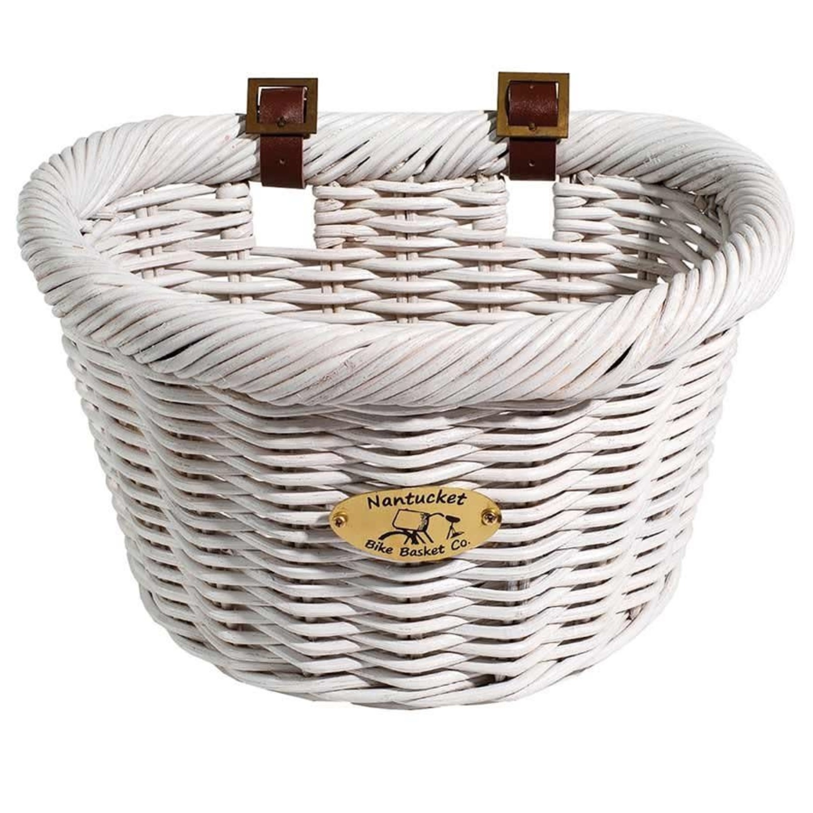 Nantucket Nantucket, Cruiser D-Shaped, Basket, White 14.5"x10.5"x9.5