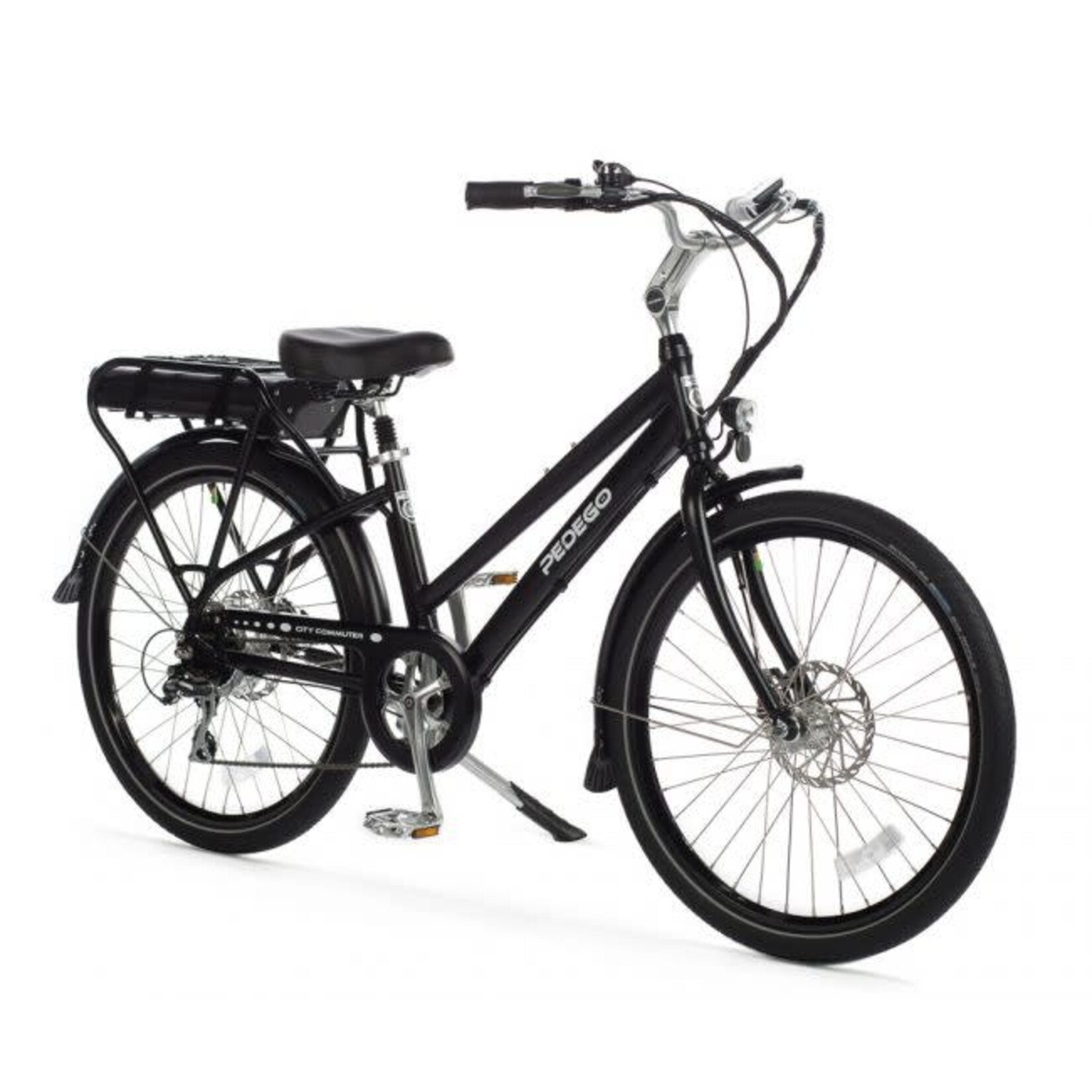 Pedego Electric Bikes 26" City Commuter Step Thru Ebike - Black w/ Black Rims (BIKE ONLY)