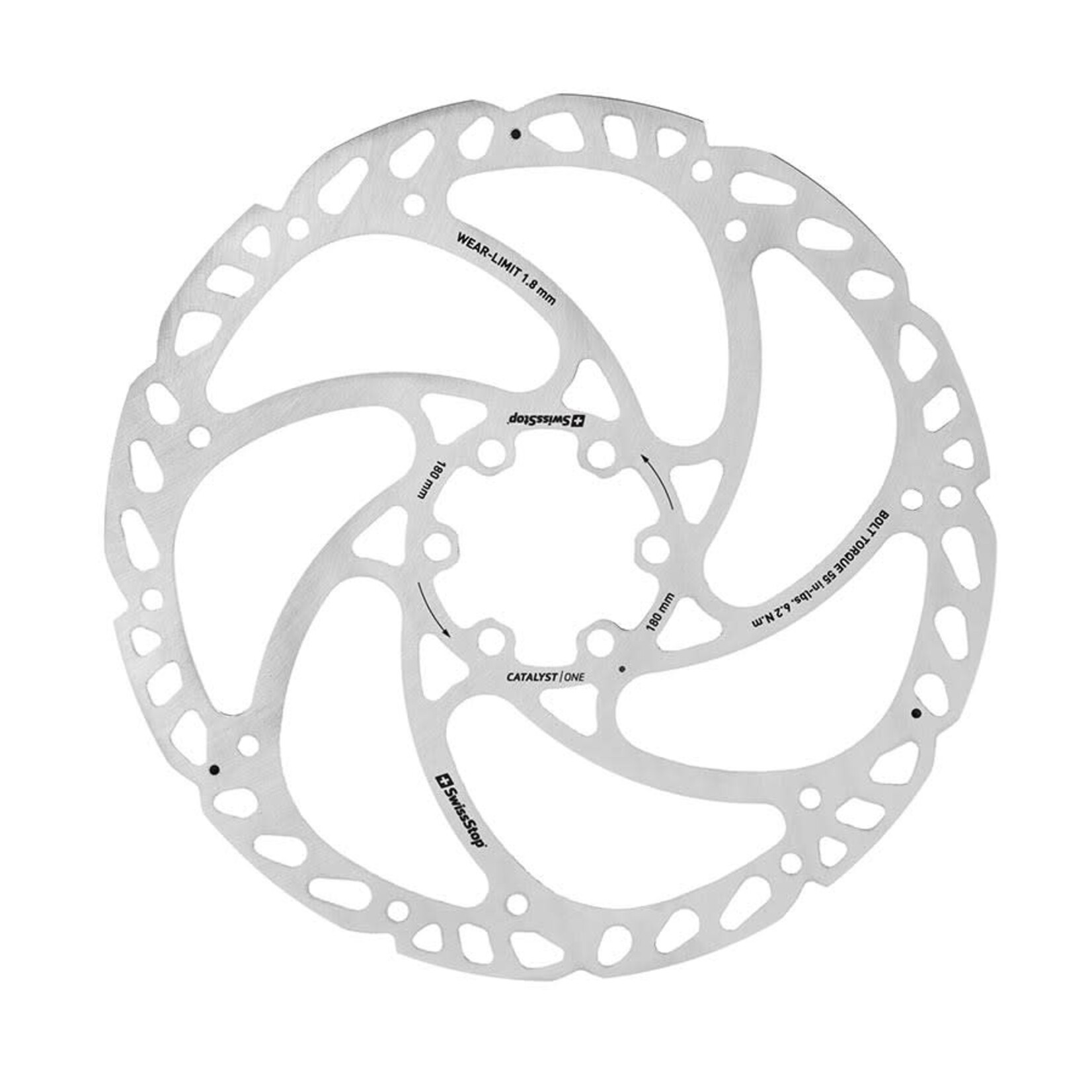 SwissStop SwissStop, Catalyst One 6 Bolt, Rotor, 180mm, ISO 6B