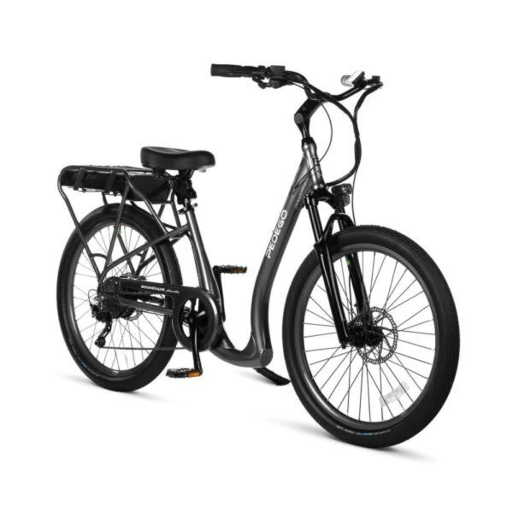 Pedego Electric Bikes 24" Boomerang Platinum V2 - Granite w/ Granite Rims With 17.5 AH Battery